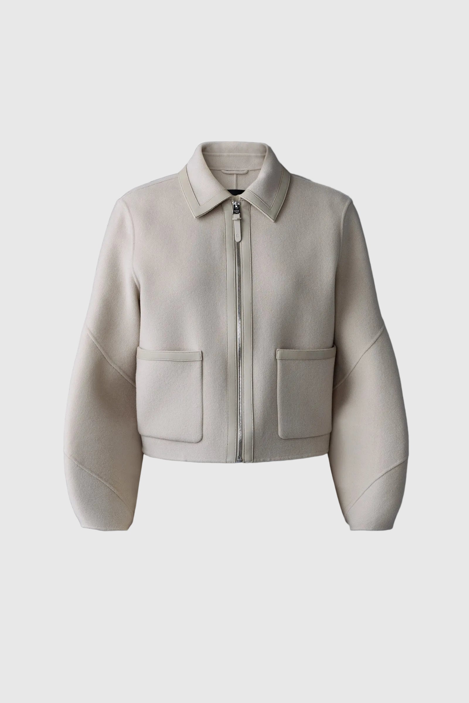 ジャケット・アウター MANOF DOUBLE KNIT BALLOON BLOUSON SOLANA double-face wool balloon sleeved short jacket for Women