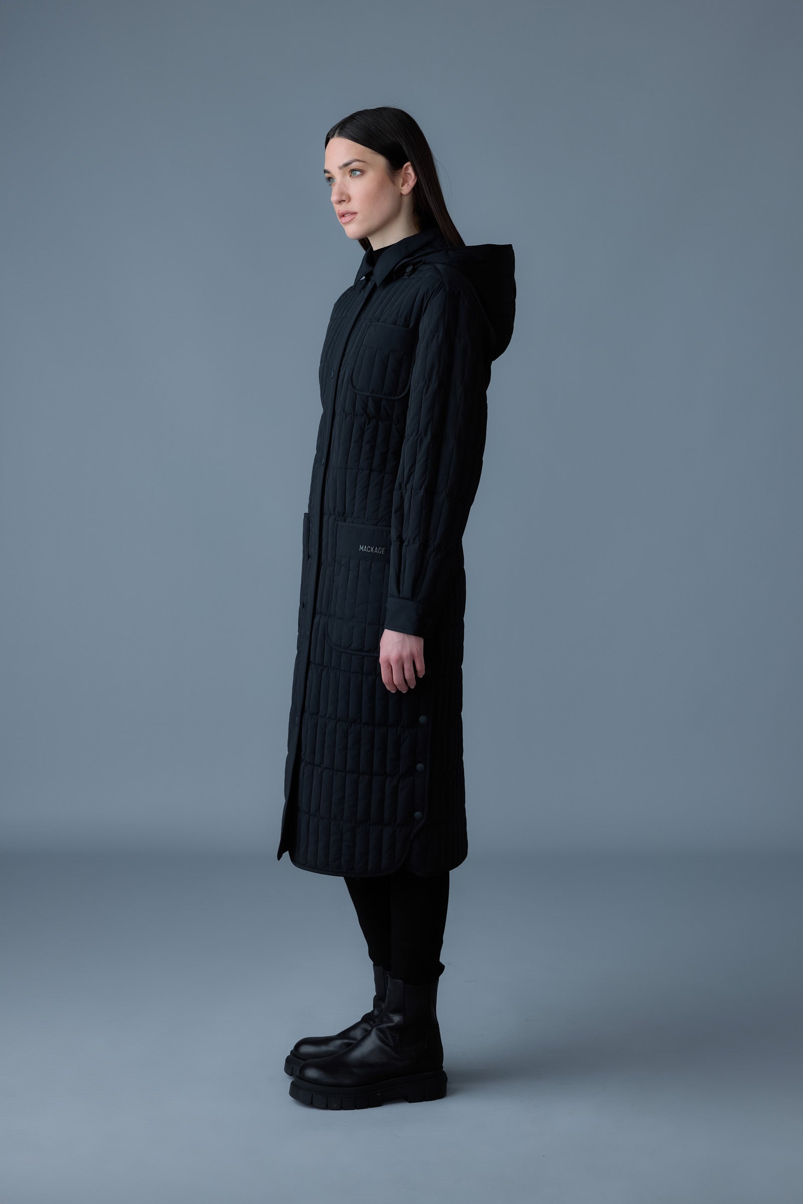 Tadoka, light down vertical quilted coat | Mackage® US