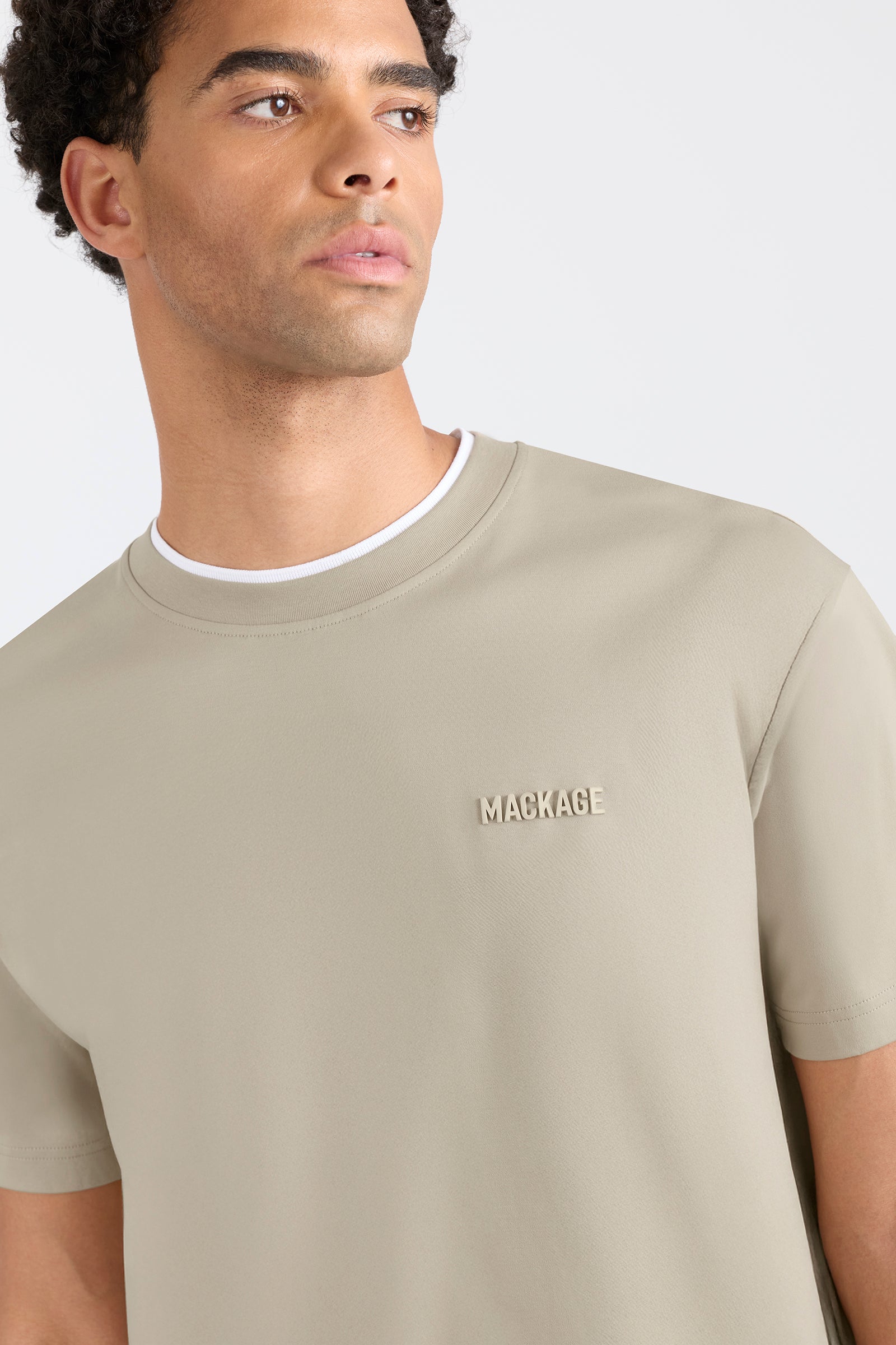 TEE-MNV Double Crewneck Collar T-Shirt for Men | Mackage® US