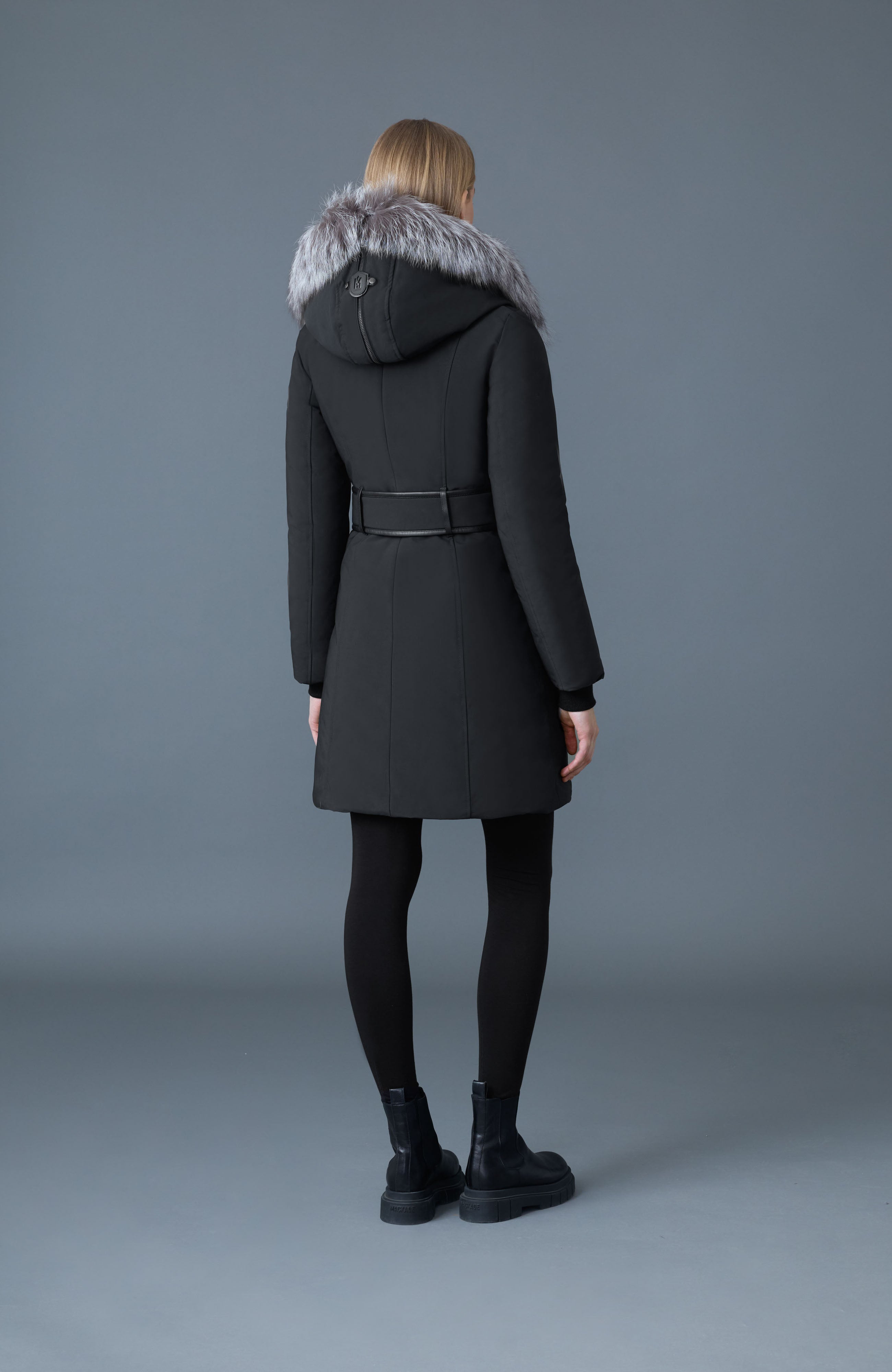 TRISH-X Powder Touch Down coat with fur for Women | Mackage® US