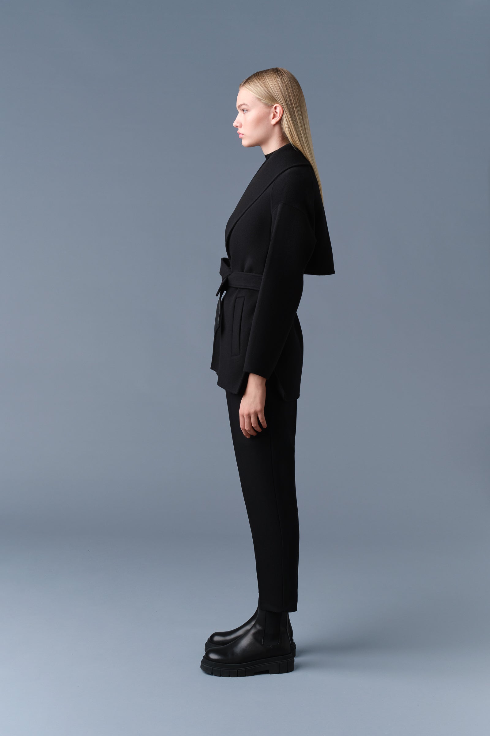 TYRA Double-Face wool robe jacket for Women | Mackage US