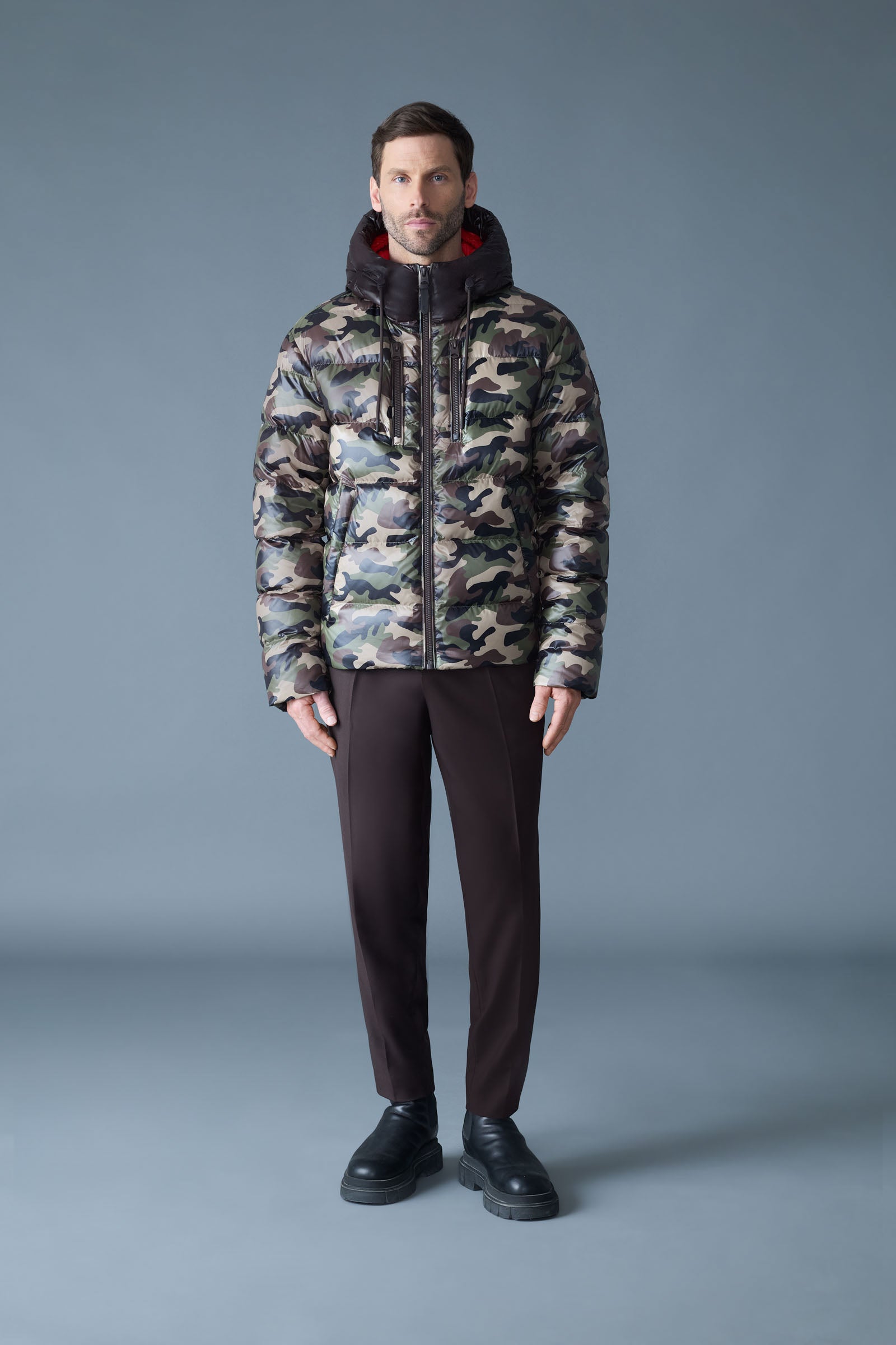 VICTOR-CAMO Light Down Hooded Camo Jacket for Men | Mackage® US