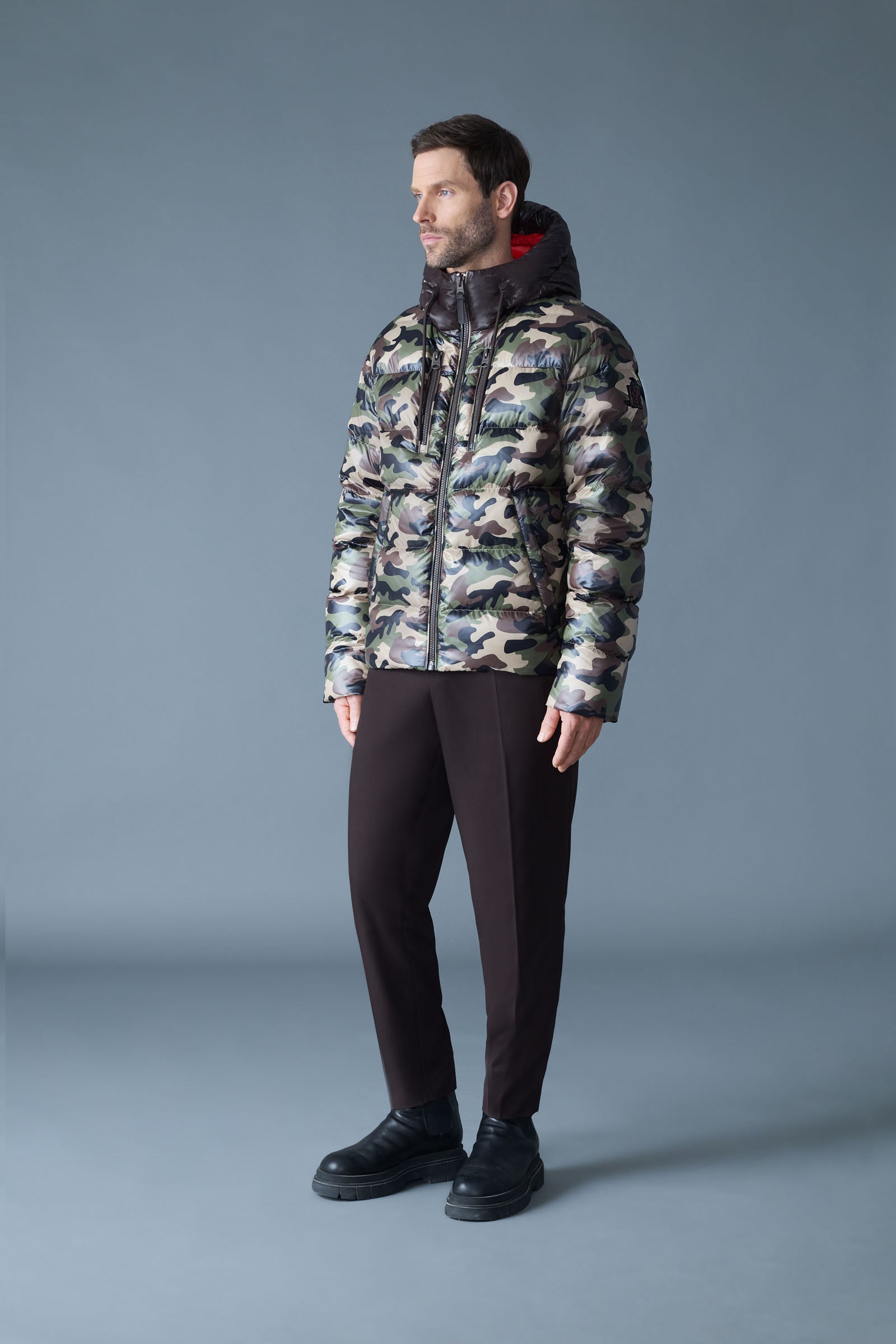 VICTOR-CAMO Light Down Hooded Camo Jacket for Men | Mackage® US
