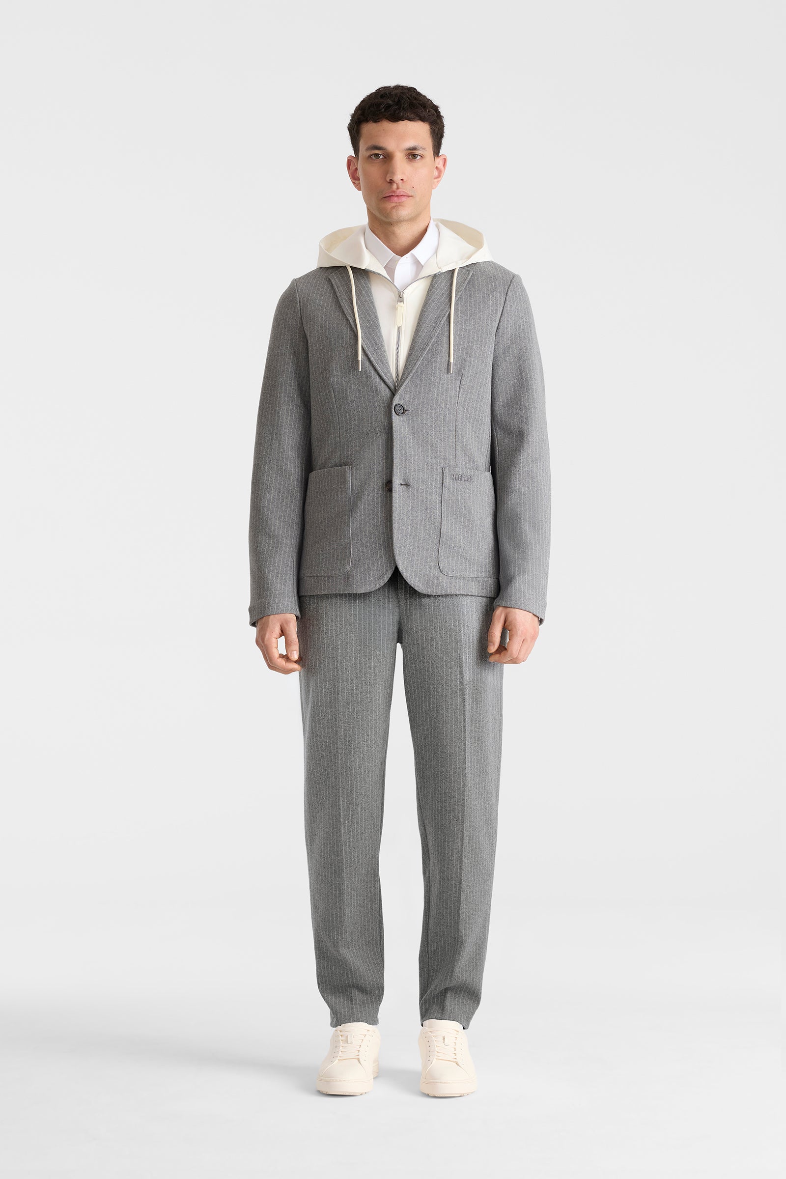 24-25 KNOWY OUTERWEAR 上下セット M GRAY WELLS-K 2-in-1 Brushed Knit Blazer and Removable Bib for Men