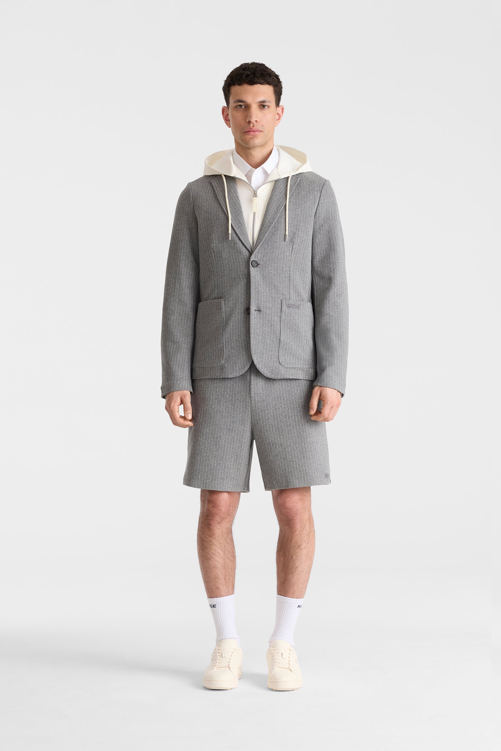 WELLS-K 2-in-1 Brushed Knit Blazer and Removable Bib for Men