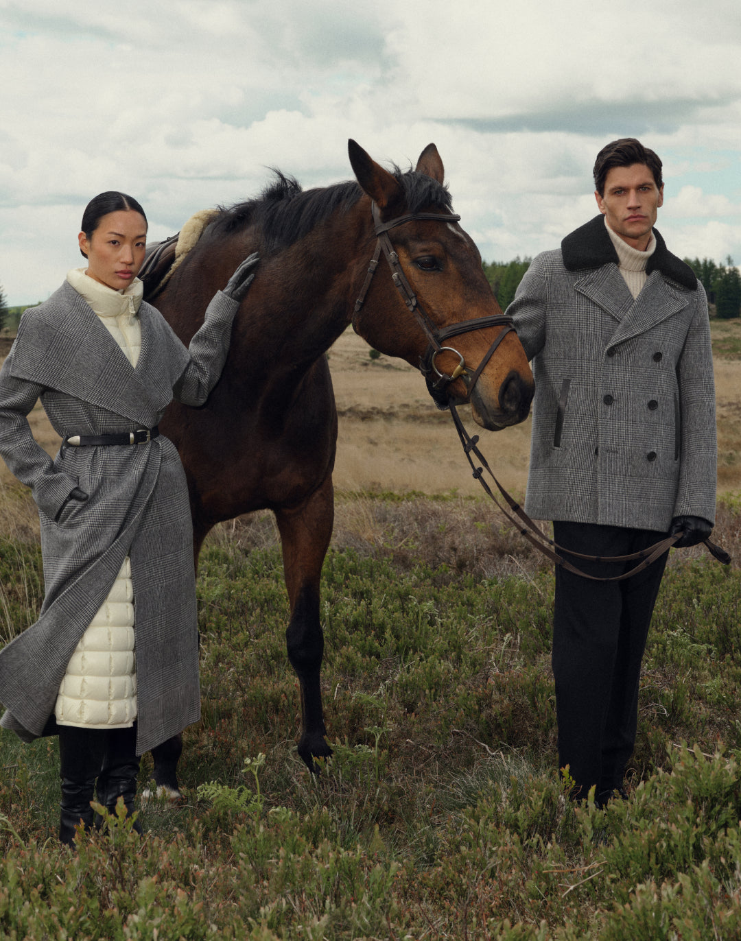 JAY-PL Plaid Wool Jacket With Shearling-Lined Hood for Men