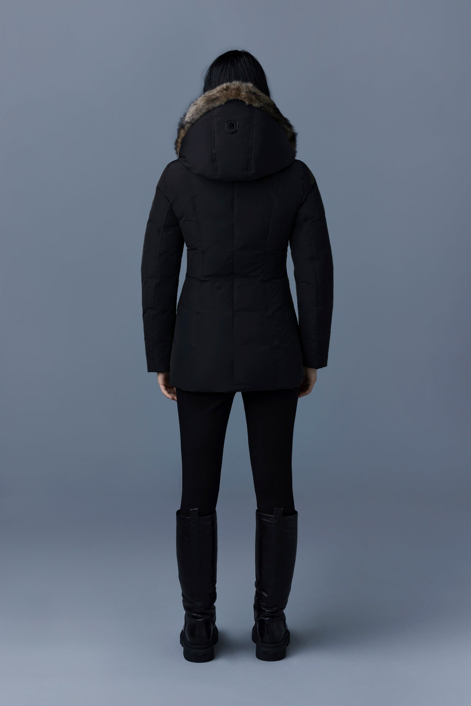 Adali-SH, Down coat with sheepskin Signature Mackage Collar