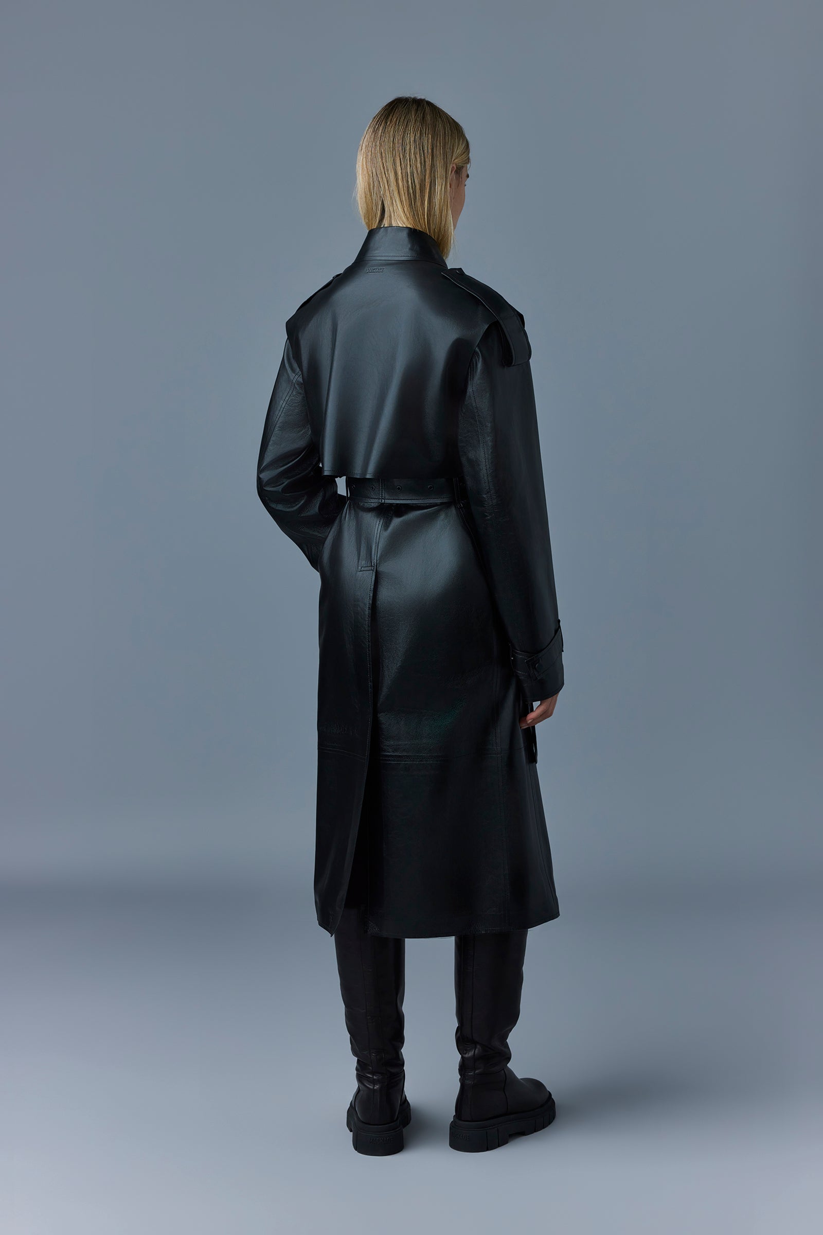 Adriana, Calfskin trench coat with belt for ladies | Mackage® US