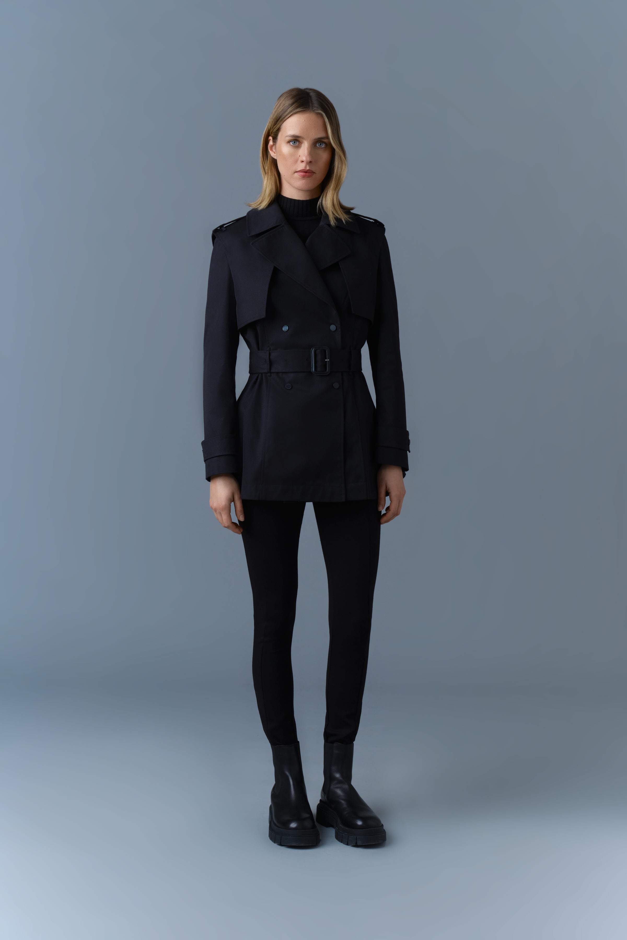 Adva, Mid-Length buckled belt trench | Mackage® US