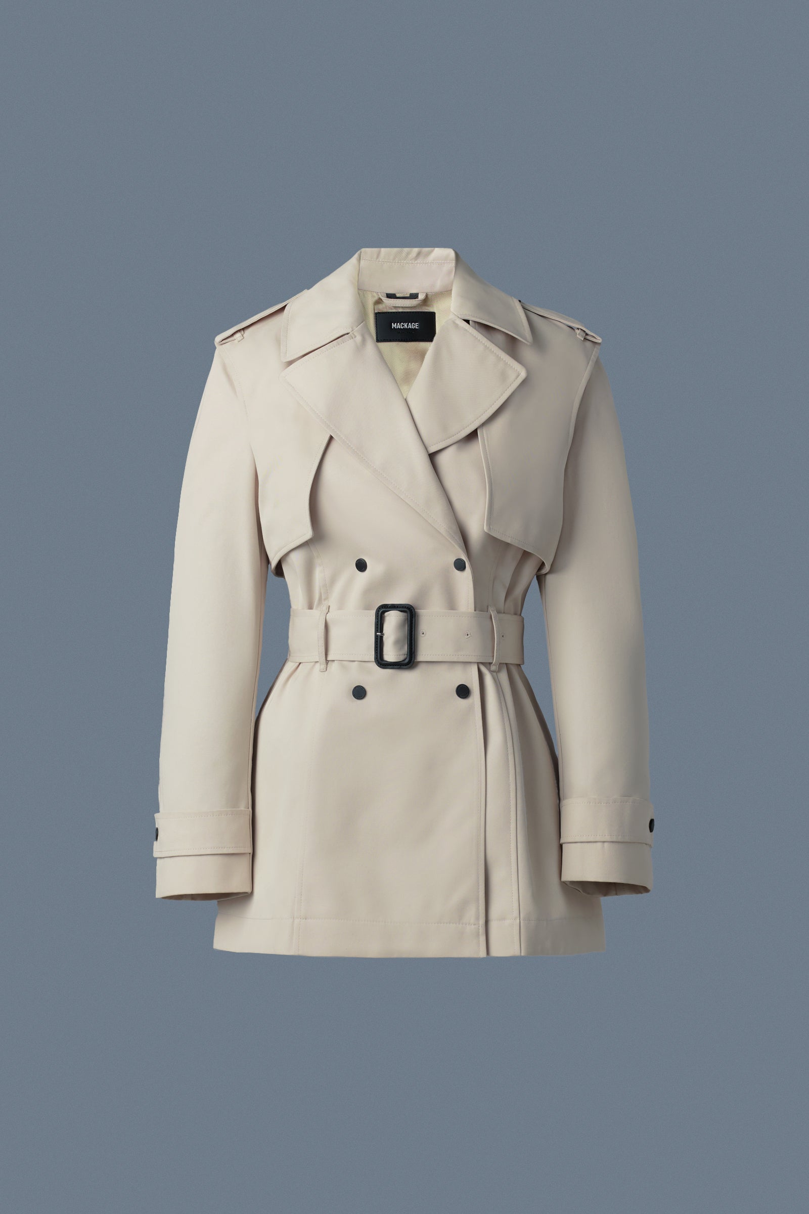 Adva, Mid-Length buckled belt trench | Mackage® US