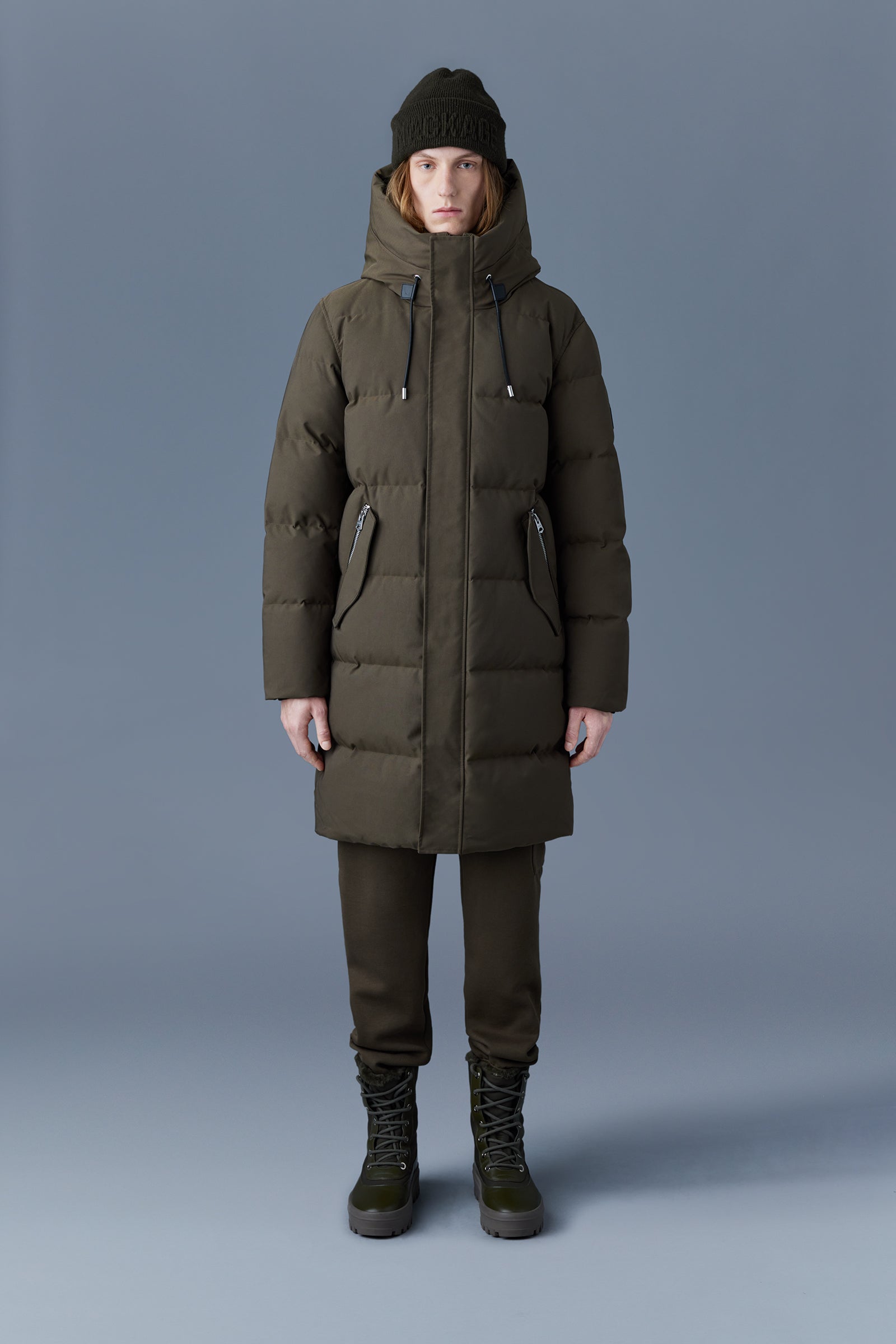 Antoine, 2-in-1 recycled down parka with removable bib for men