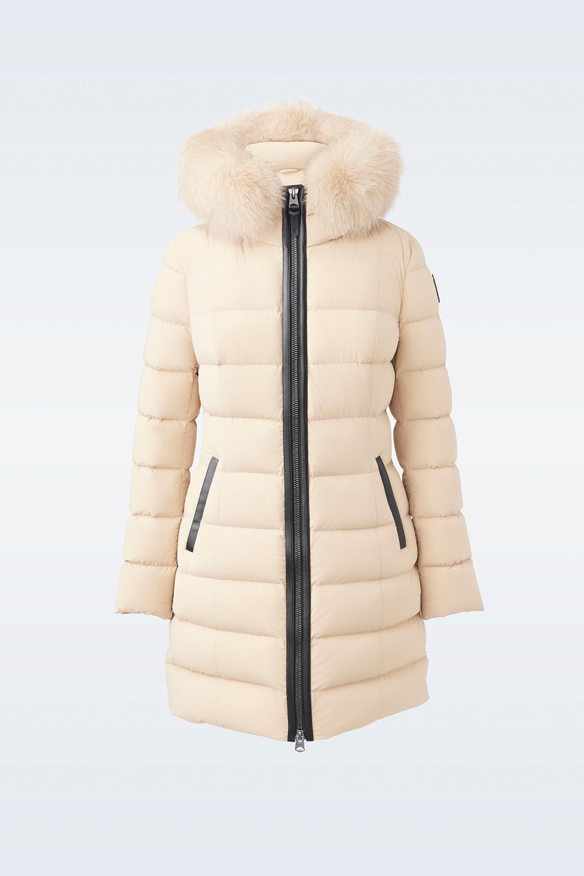 CALLA-BX stretch light Down coat - blue fur collar for Women