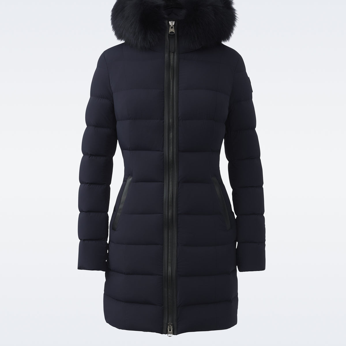 CALLA-BX stretch light Down coat - blue fur collar for Women 