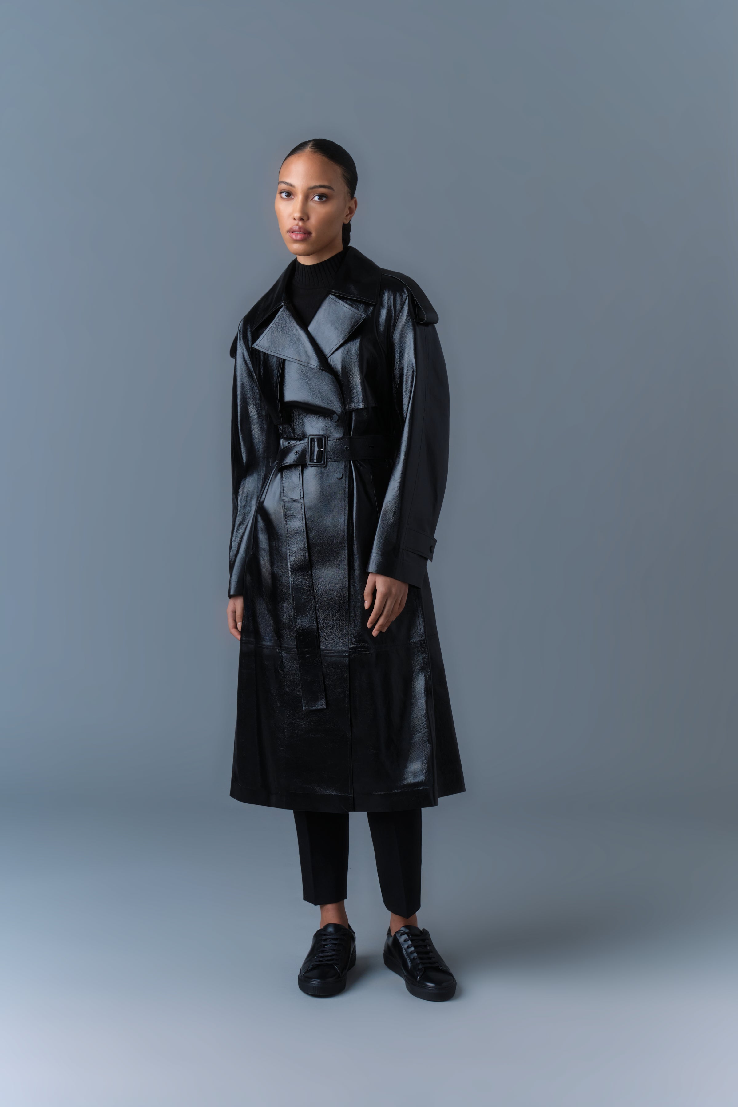 Carmela, Leather trench with belt | Mackage® US