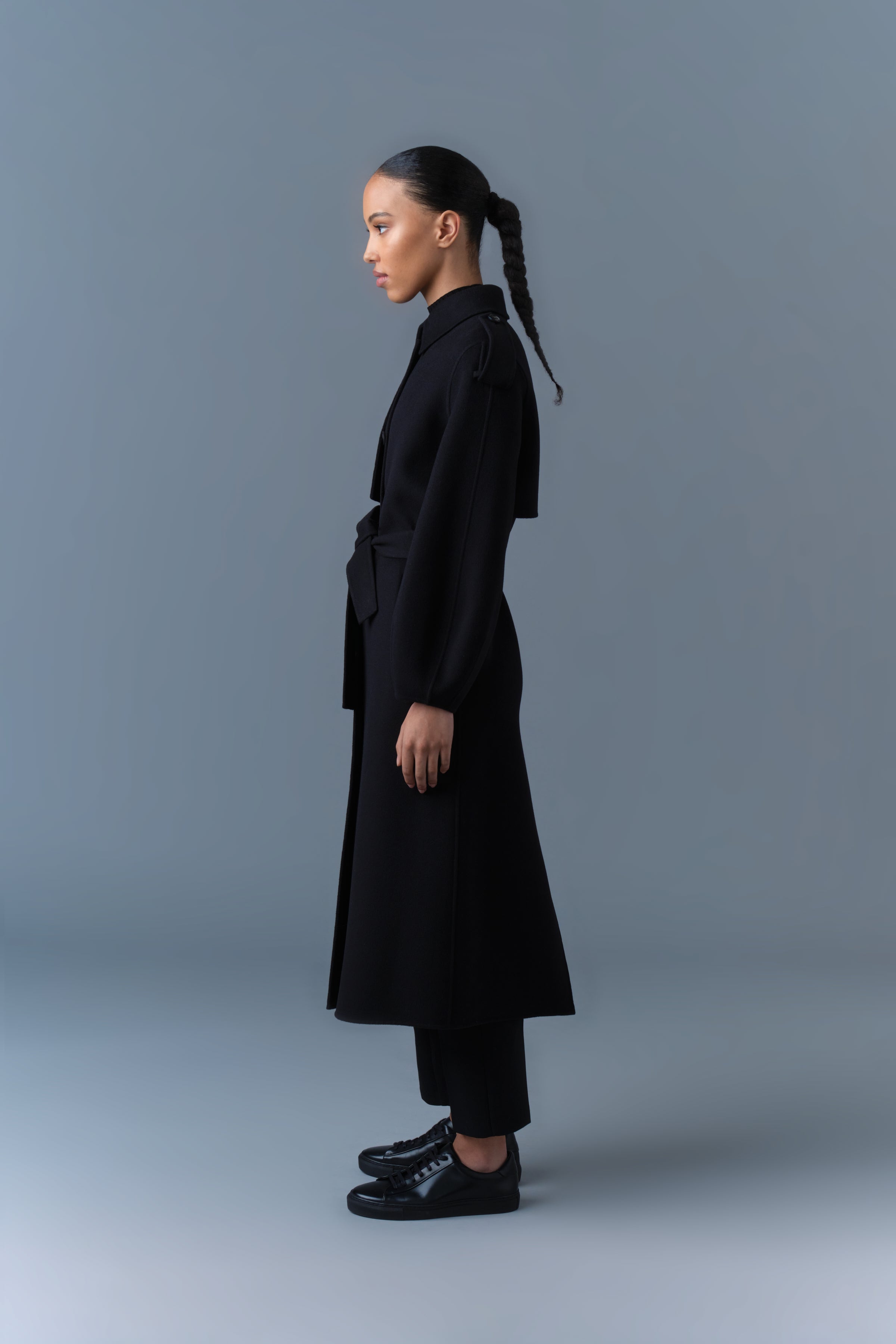 Ceyla, Double-Face wool coat with sash belt | Mackage® US