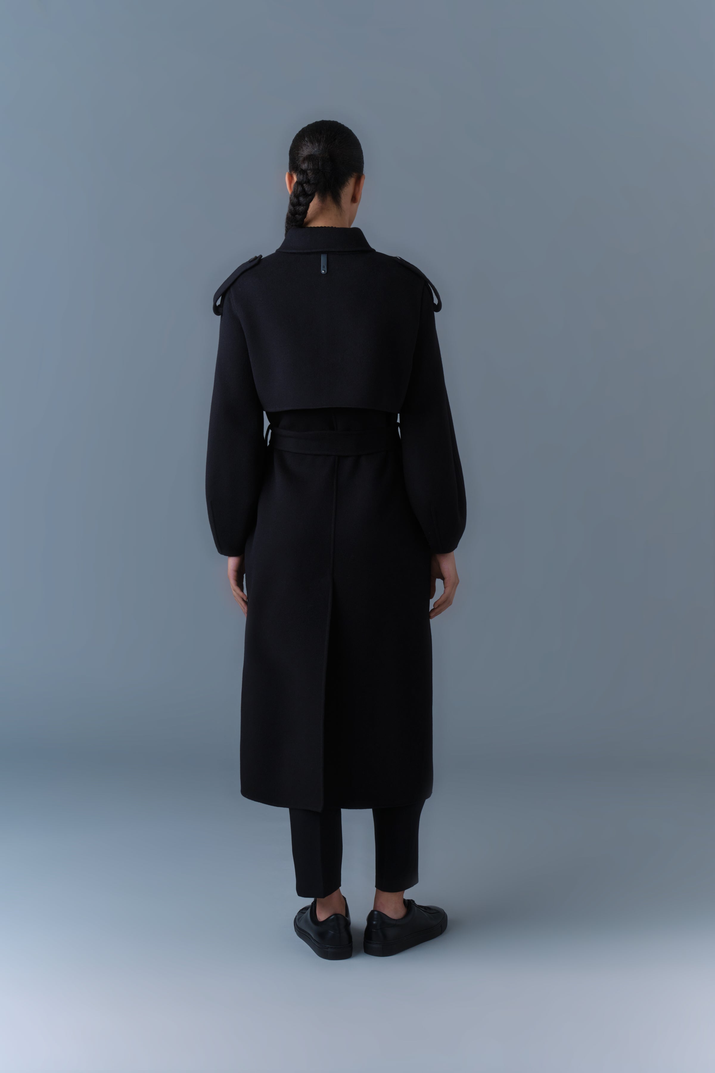 Ceyla, Double-Face wool coat with sash belt | Mackage® US
