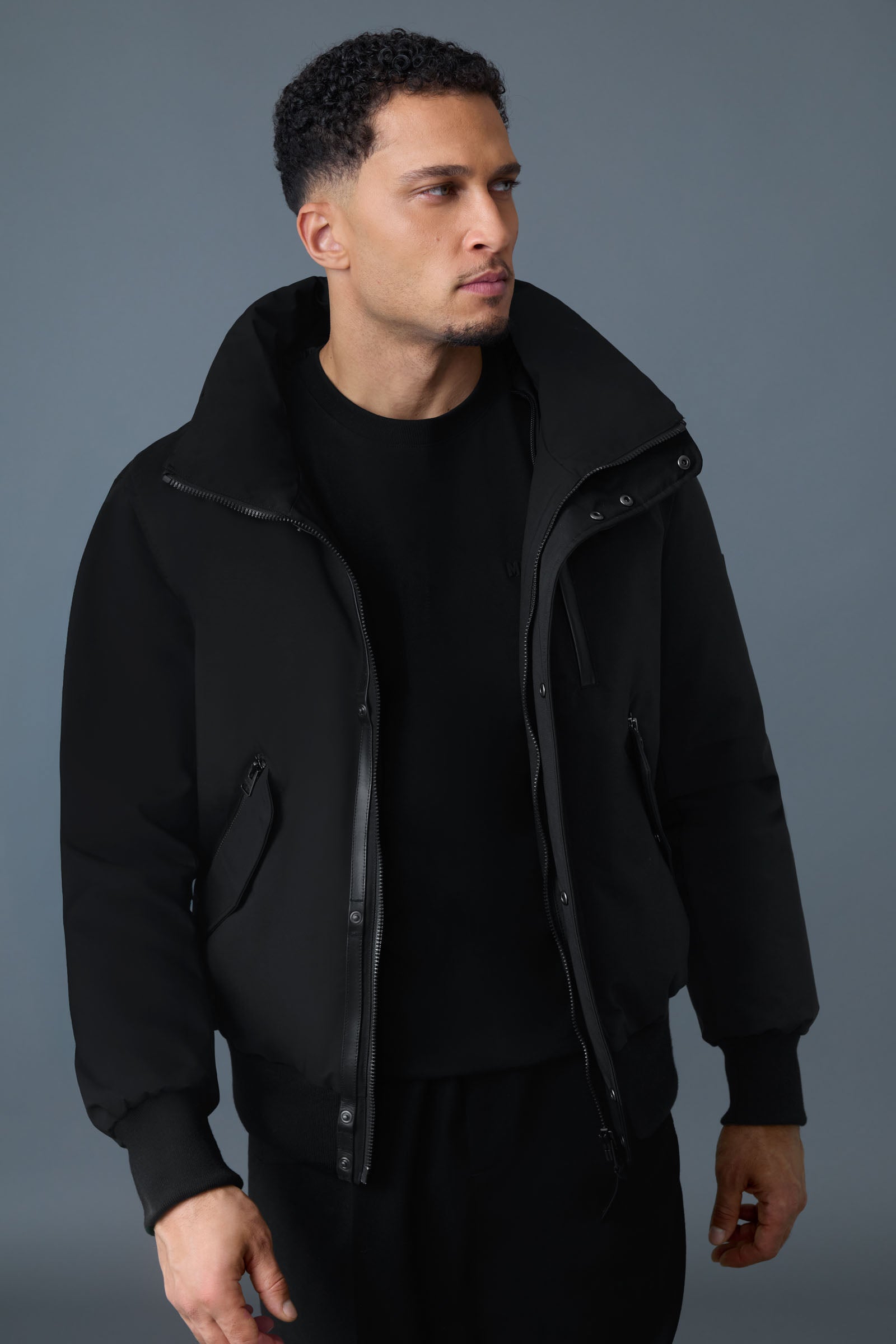 AIRY MOSSER I-HOODED DOUBLE CT （M　Black） at4460-heavy-duty-half-zip-