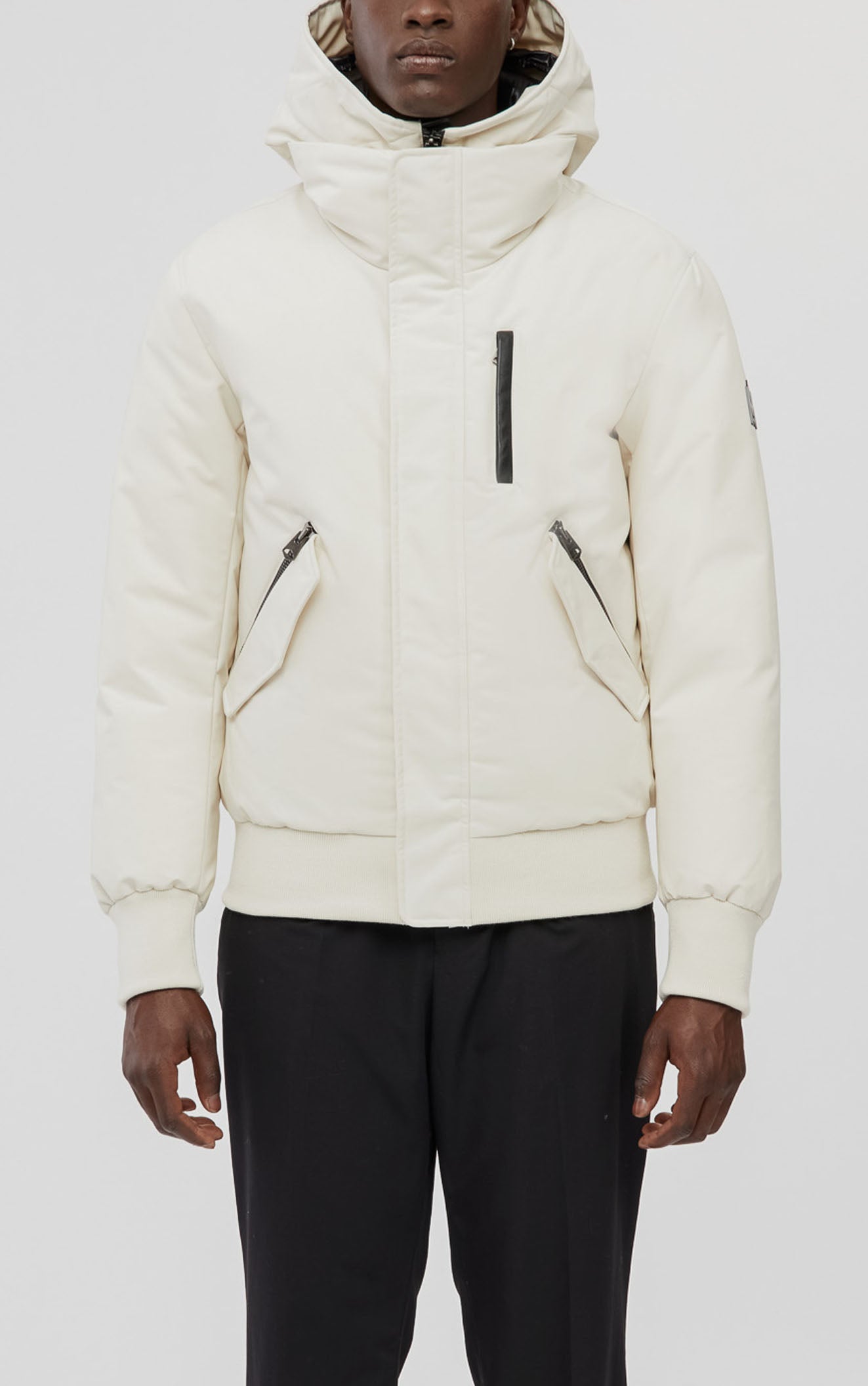 m*様 DEFORM DOCKING NYLON JACKET Ivory Mock Neck Flight Bomber – White | Outerwear | Stüssy