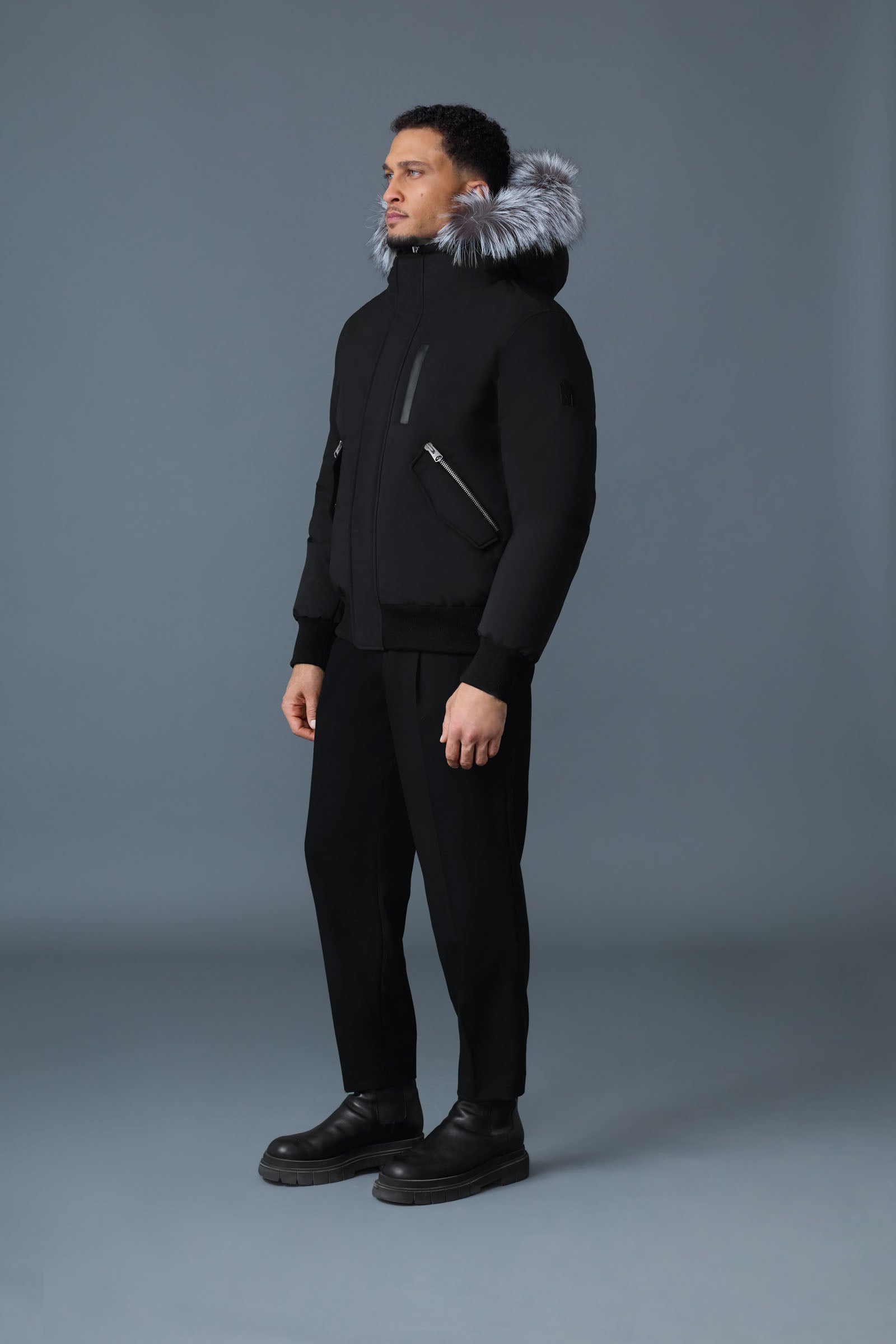 Dixon-X, 2-in-1 Nordic Tech down bomber with silver fox fur