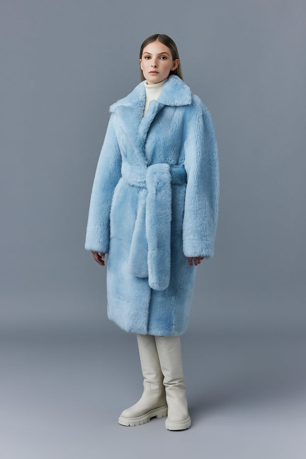 Etienne, Shearling coat with belt for ladies | Mackage® US