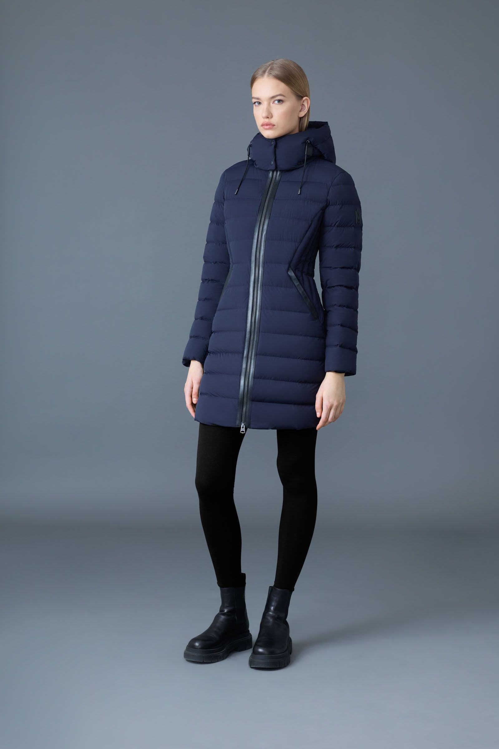 MACKAGE マッカージュ　FARREN ダウン　レディース　ネイビー　XS FARREN Down coat - removable hood for Women | Mackage® US