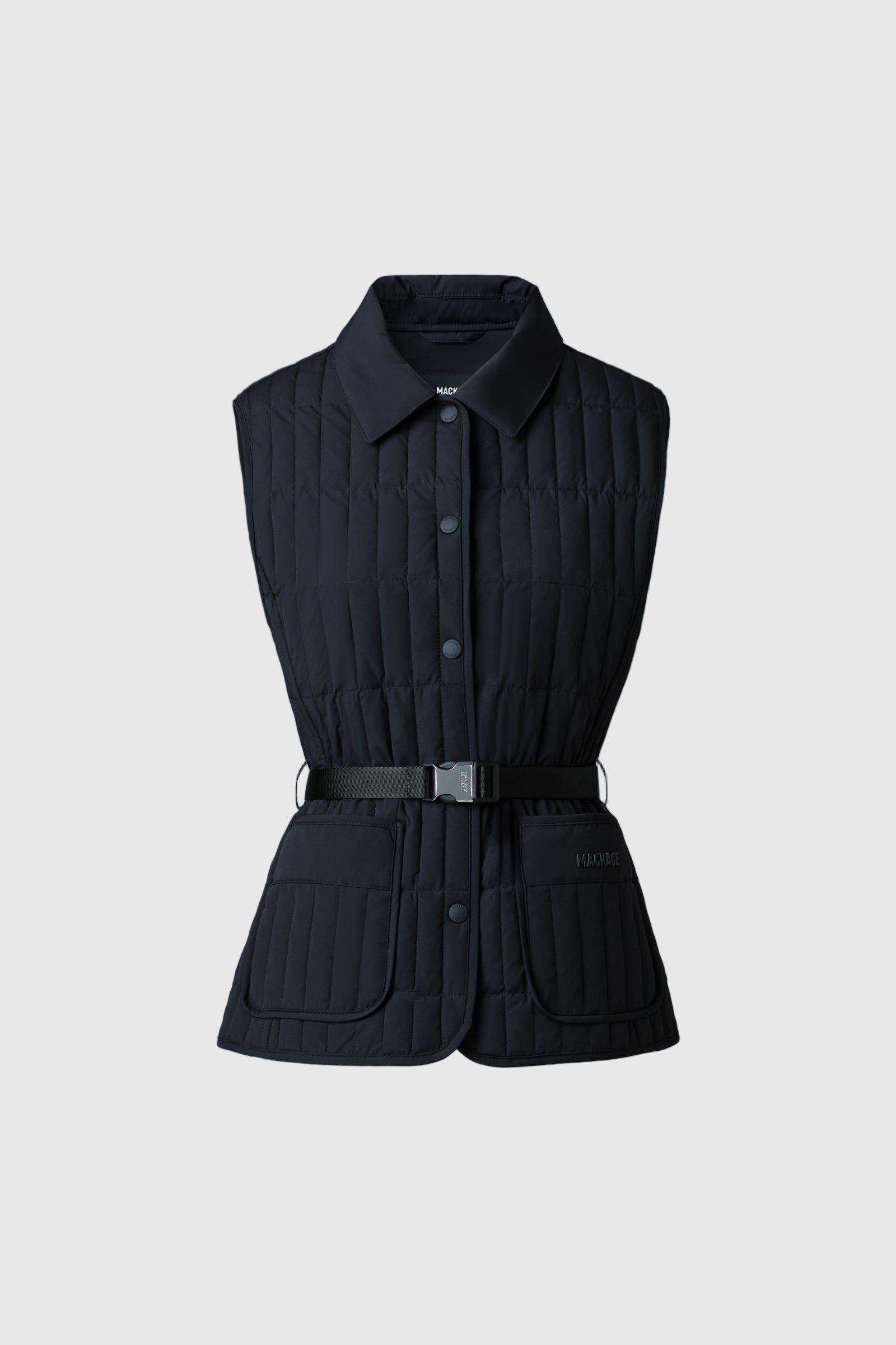 Helia, Light down vertical quilted vest | Mackage® US
