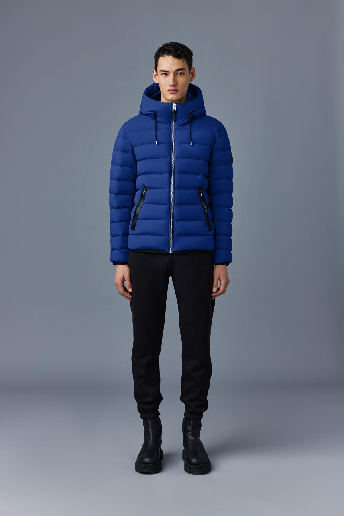 MACKAGE jack ダウン Jack, Agile-360 stretch light down jacket with hood for men