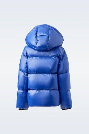 Jesse, Lustrous light down jacket with monogram print for toddlers (2-6  years)