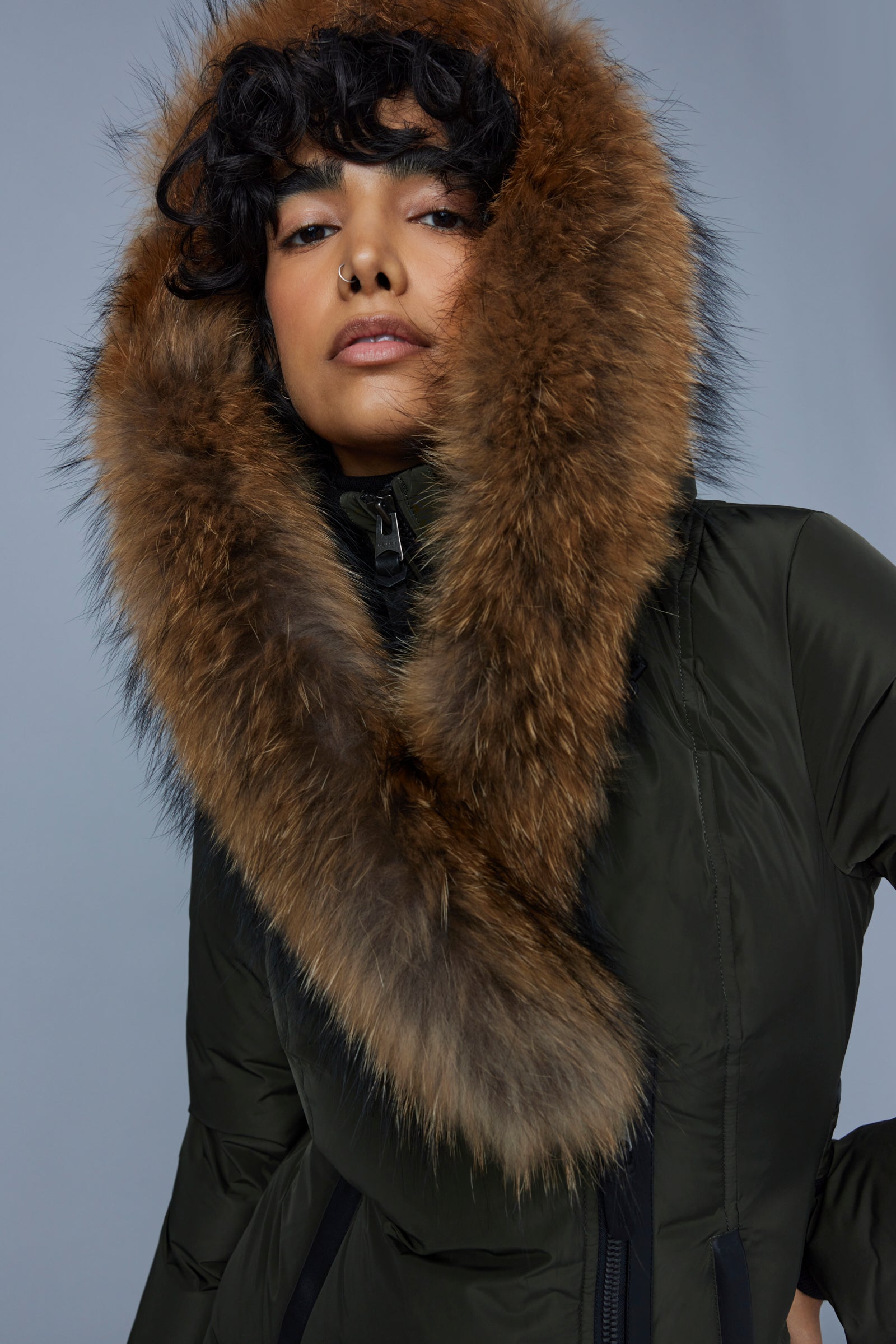Kay-F, Down coat with natural fur Signature Mackage Collar for