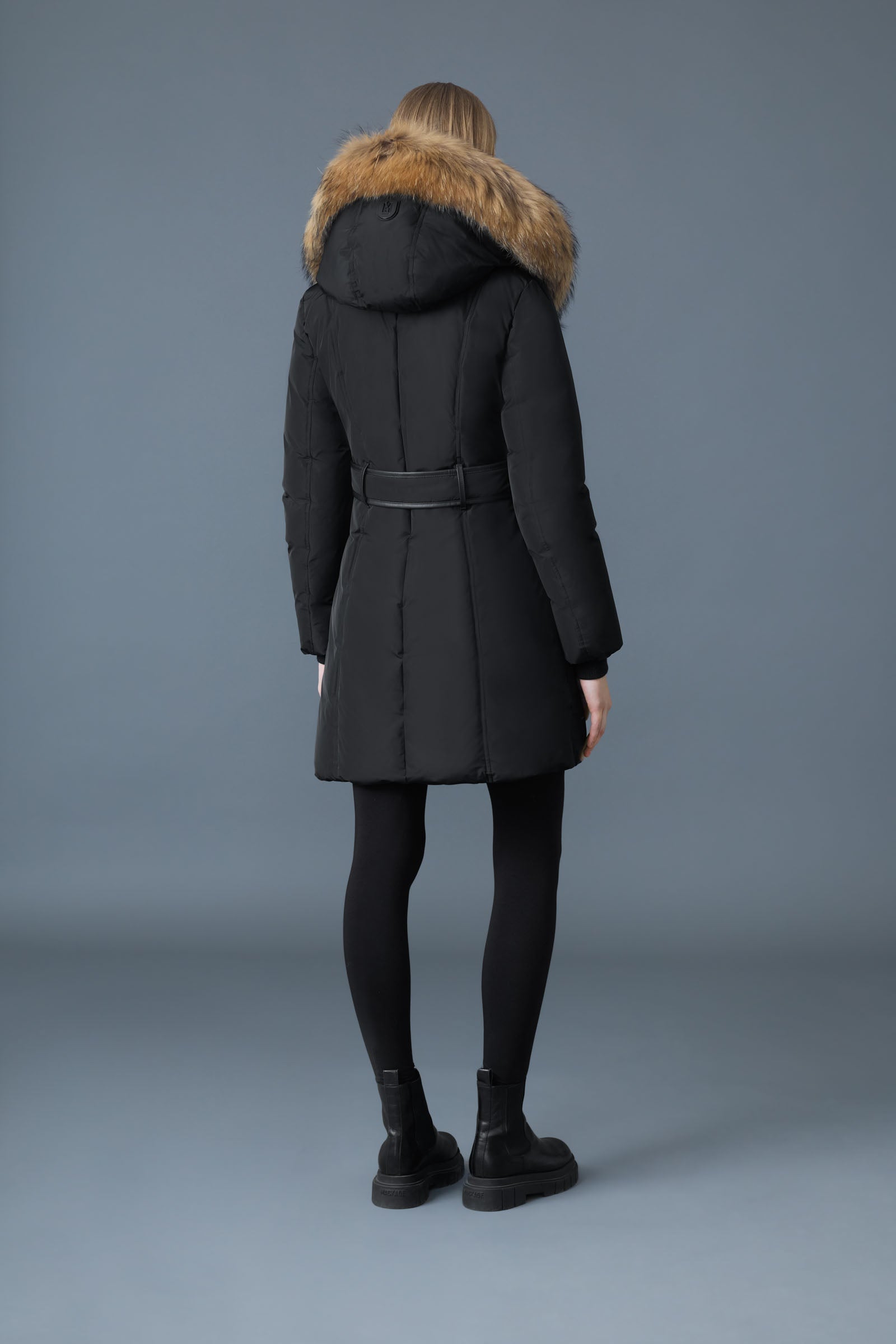 Kay-F, Down coat with natural fur Signature Mackage Collar