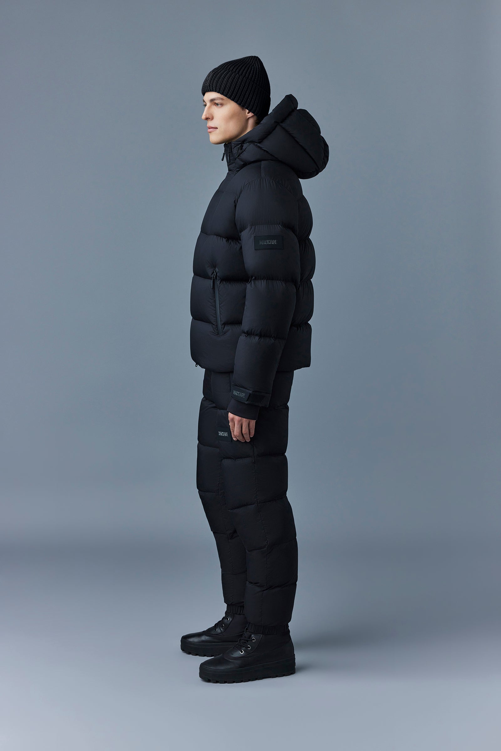 Kenji, Down ski jacket with asymmetrical zip closure for men