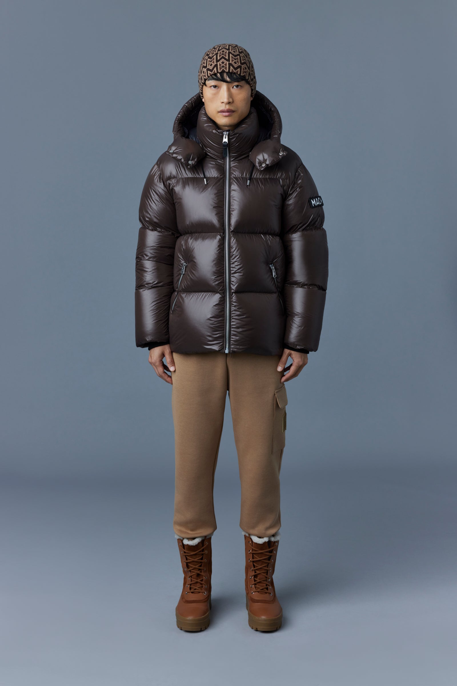 Kent, Lustrous down jacket with hood for men | Mackage® US