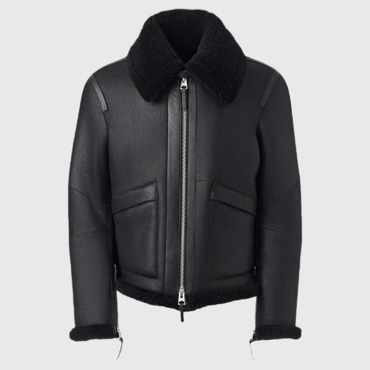 ■MACKAGE■Krystos スウェットジャケット Kristian, Sheepskin jacket with spread collar for men