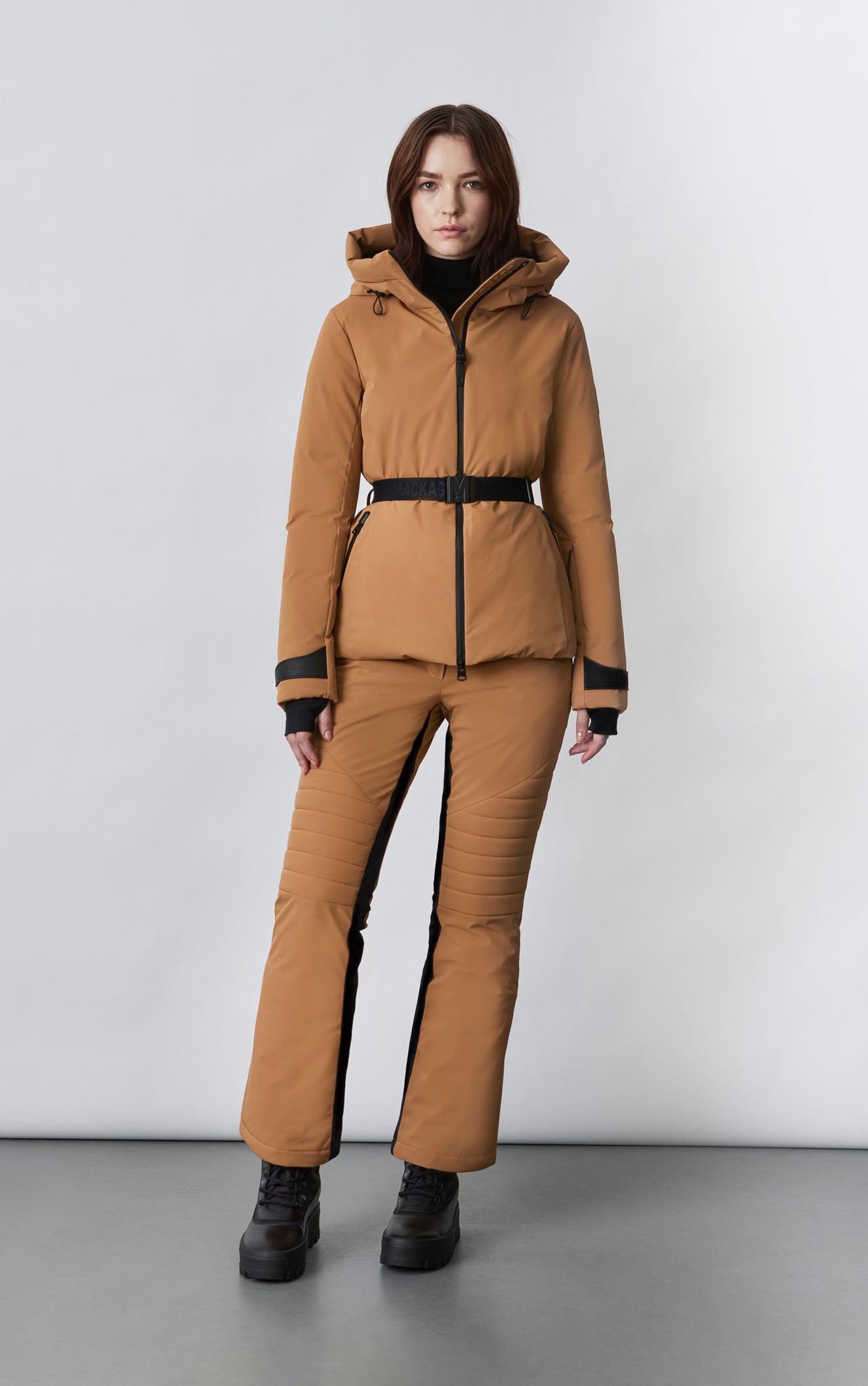 Krystal, Agile-360 belted down ski jacket with hood for Krystal, Agile-360 belted down ski jacket with hood for