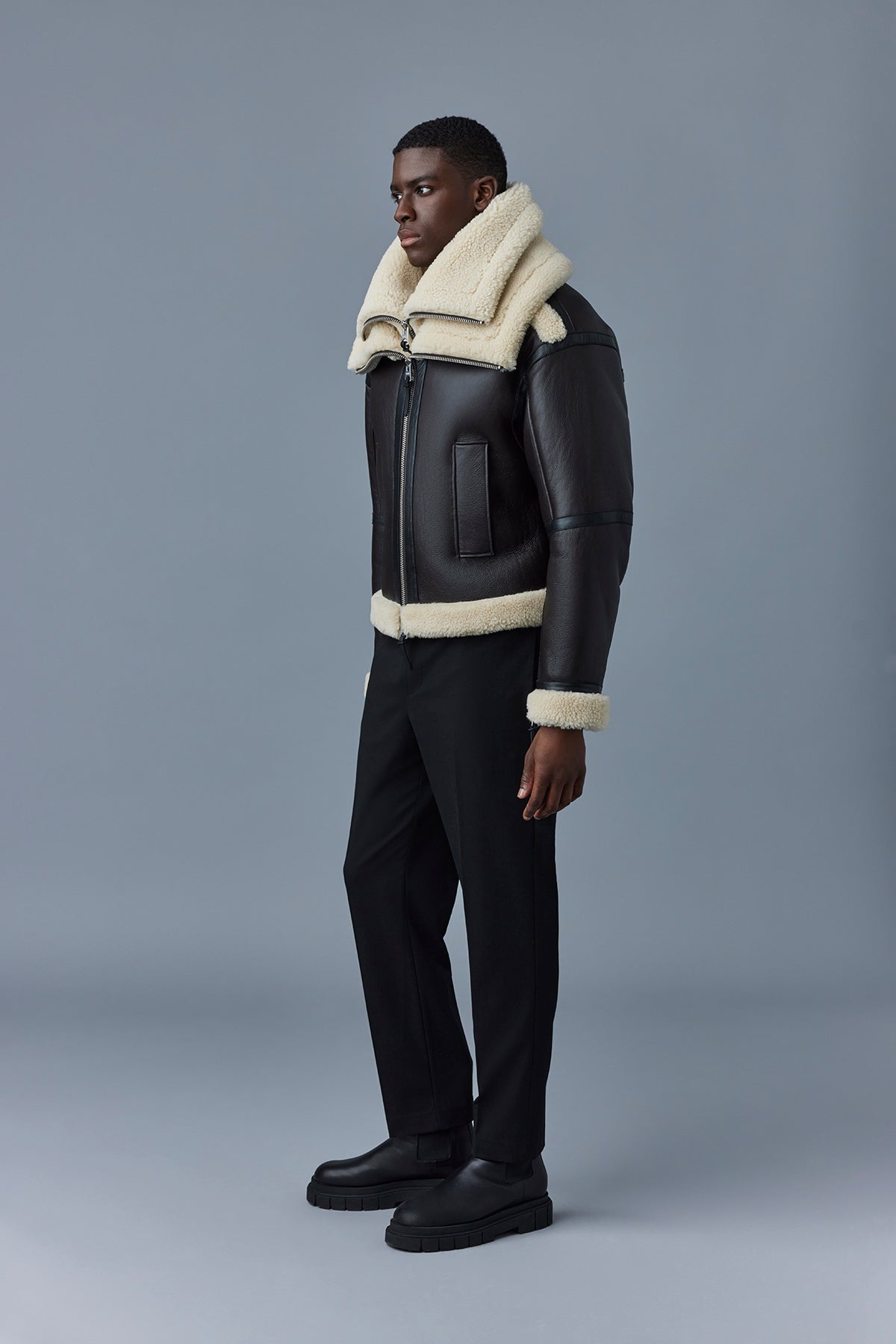 Lotte, Sheepskin jacket with double collar for men | Mackage® US