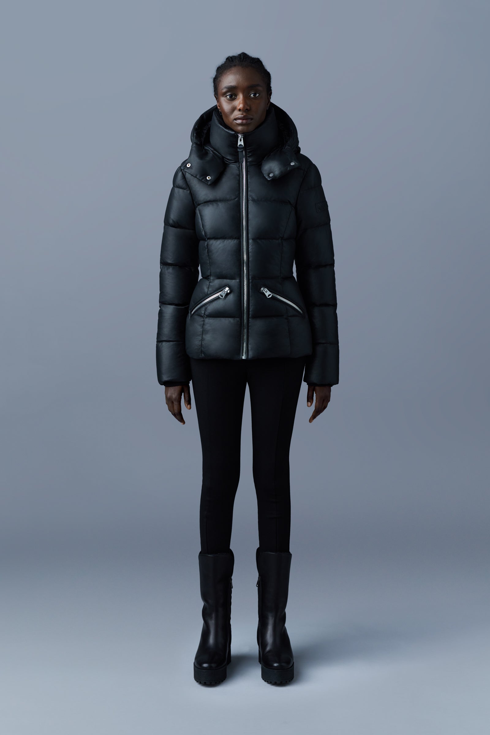 Madalyn, (R) Leather down jacket with hood for ladies | Mackage® US