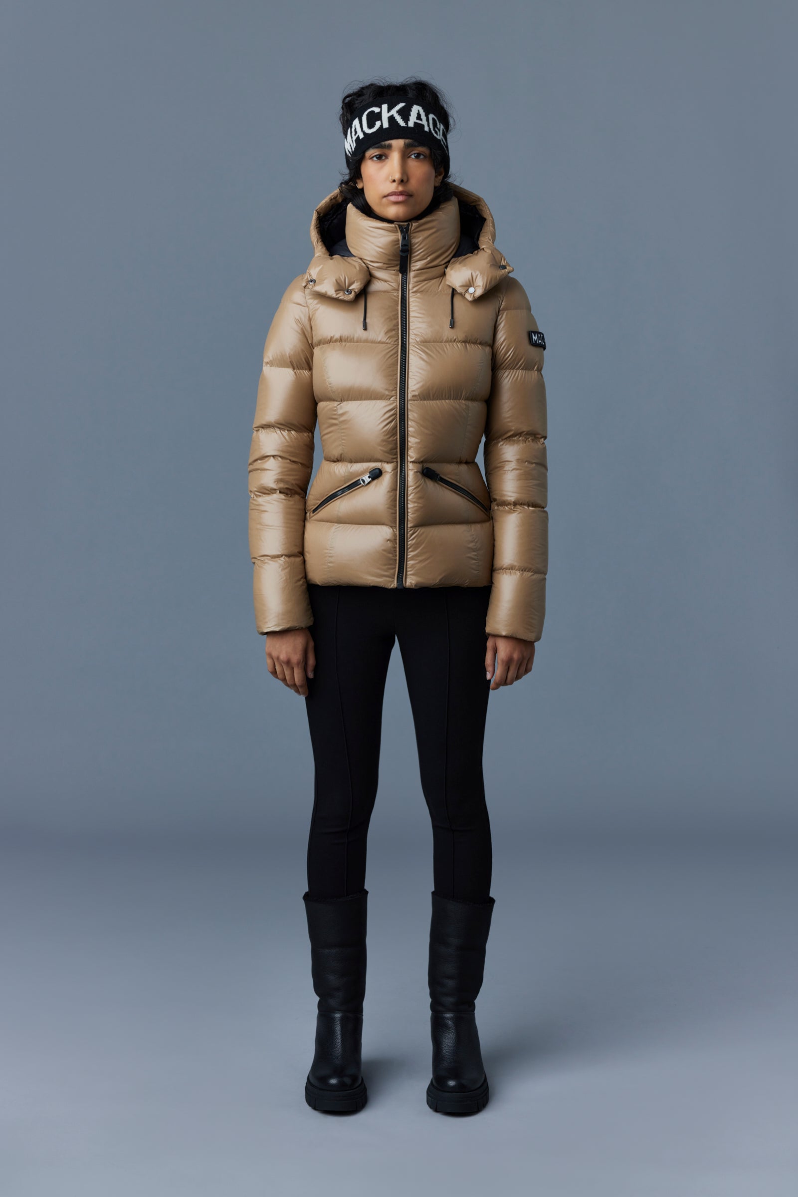 Madalyn, Lustrous light down jacket with hood for ladies