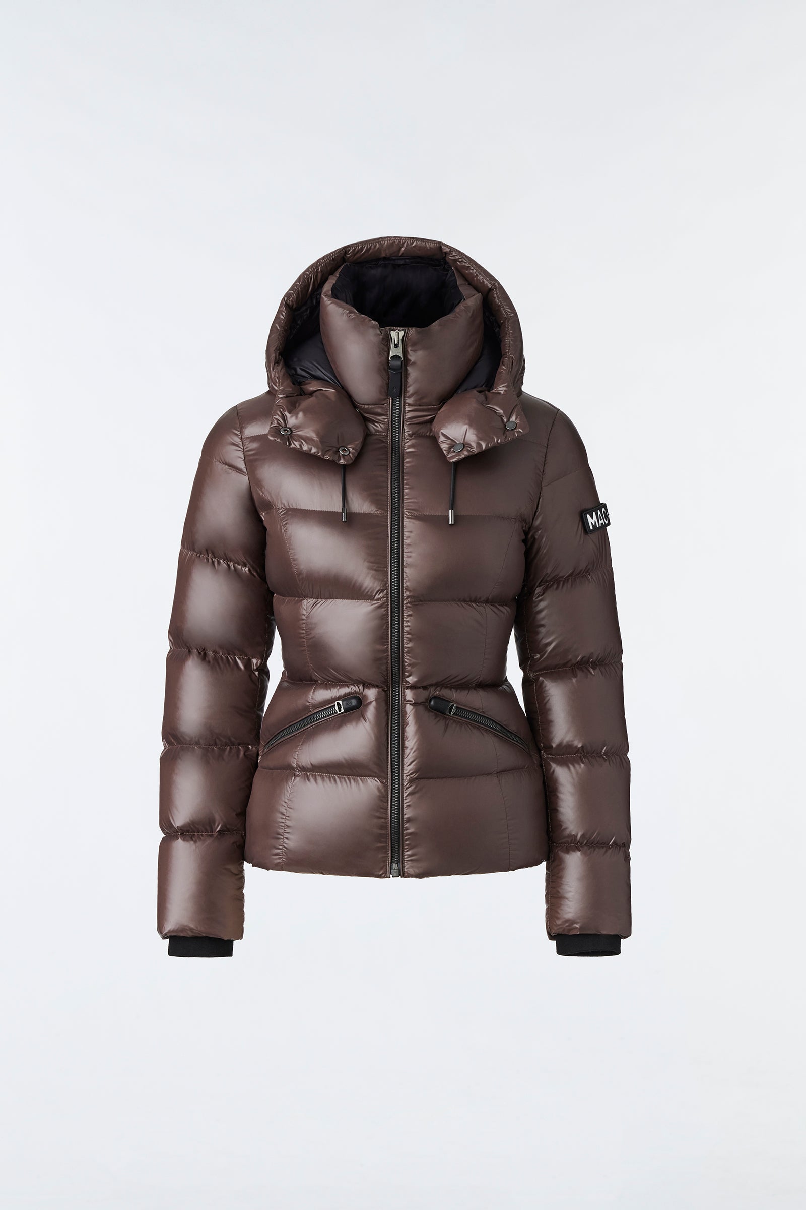 MADALYN-V Lustrous light Down jacket with hood for Women | Mackage® US