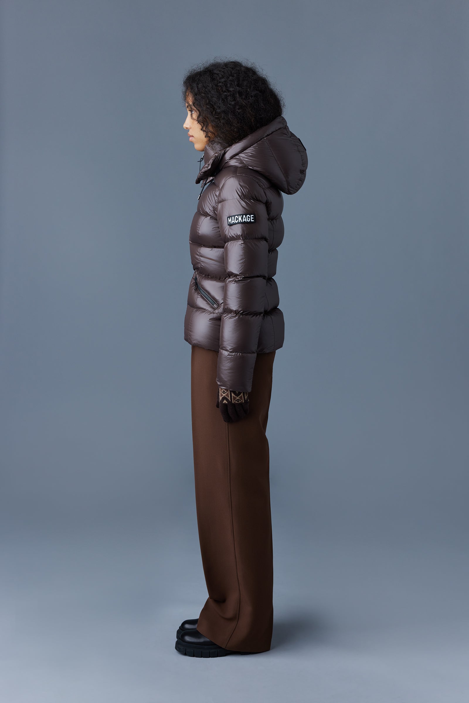 Madalyn, Lustrous light down jacket with hood for ladies
