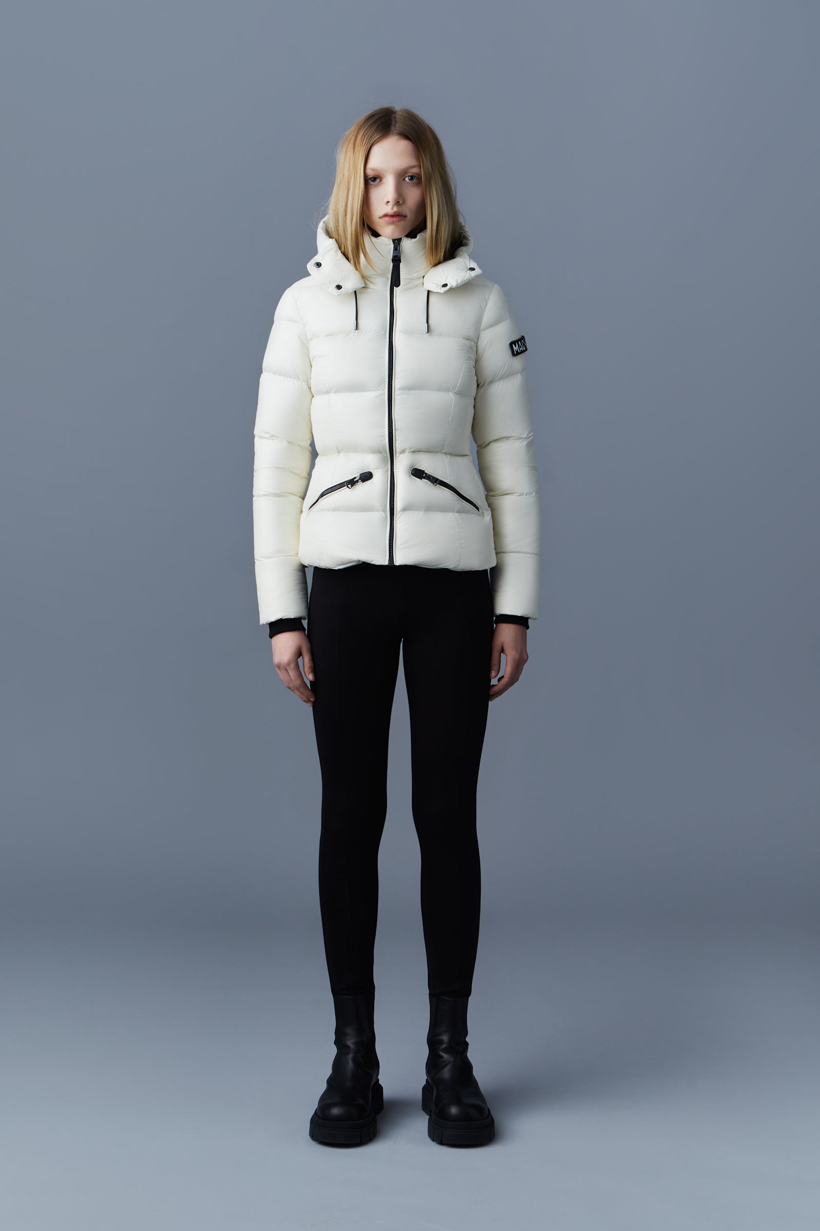 Madalyn, Lustrous light down jacket with hood for ladies