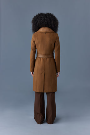 Nori 2 in 1 double face wool coat with sash for ladies Mackage US