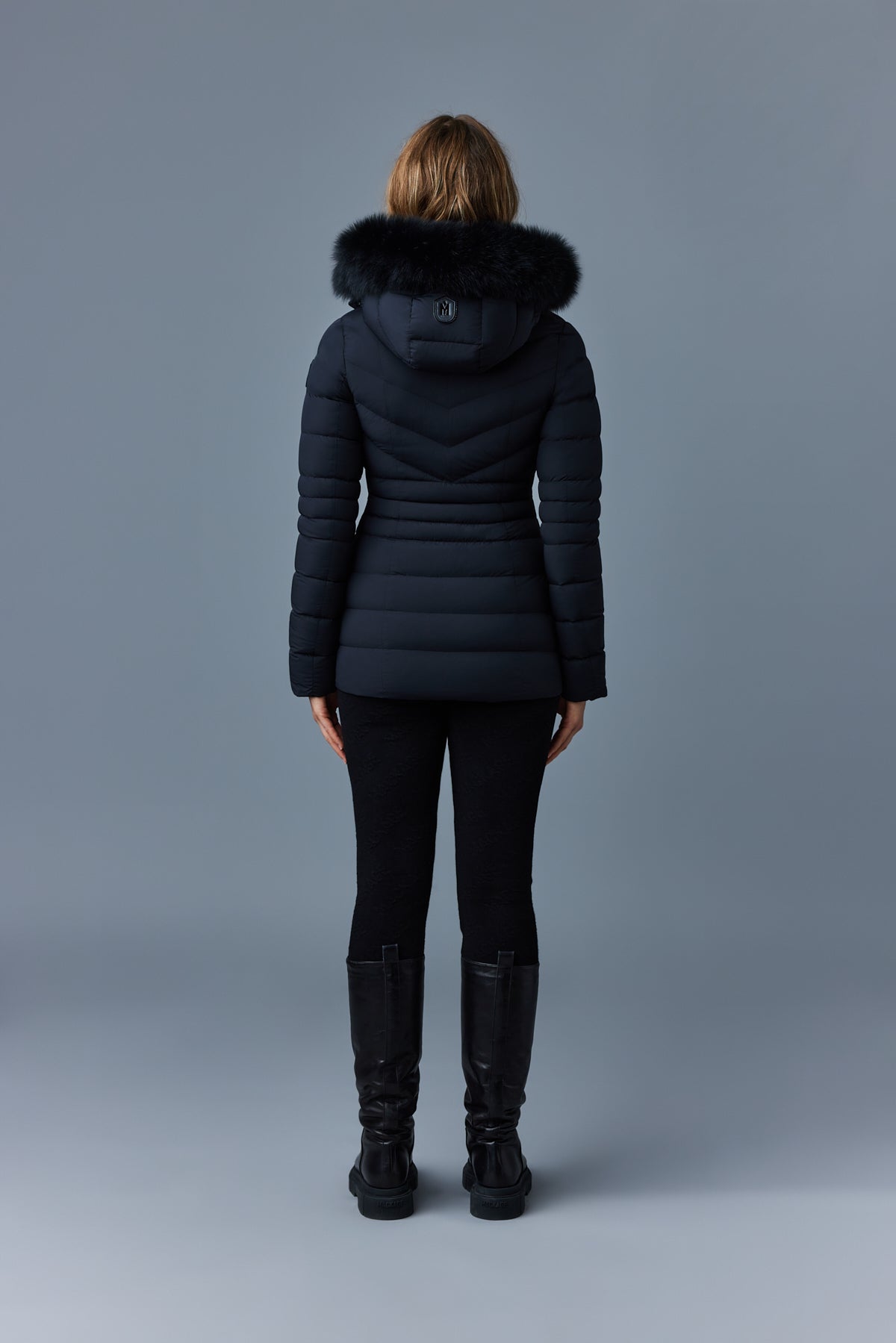 Patsy-BX, Agile 360 down jacket with blue fox fur for ladies