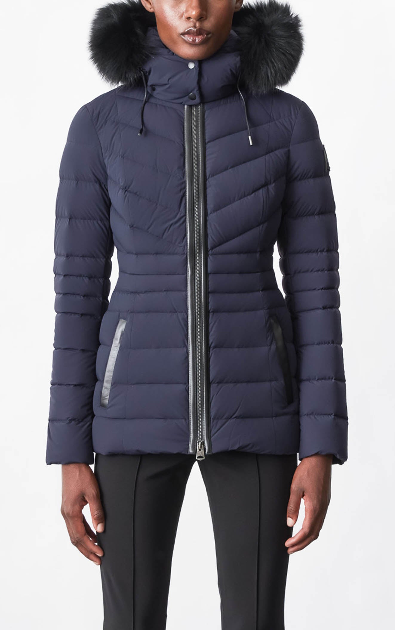 Patsy-BX, Agile 360 down jacket with blue fox fur for ladies