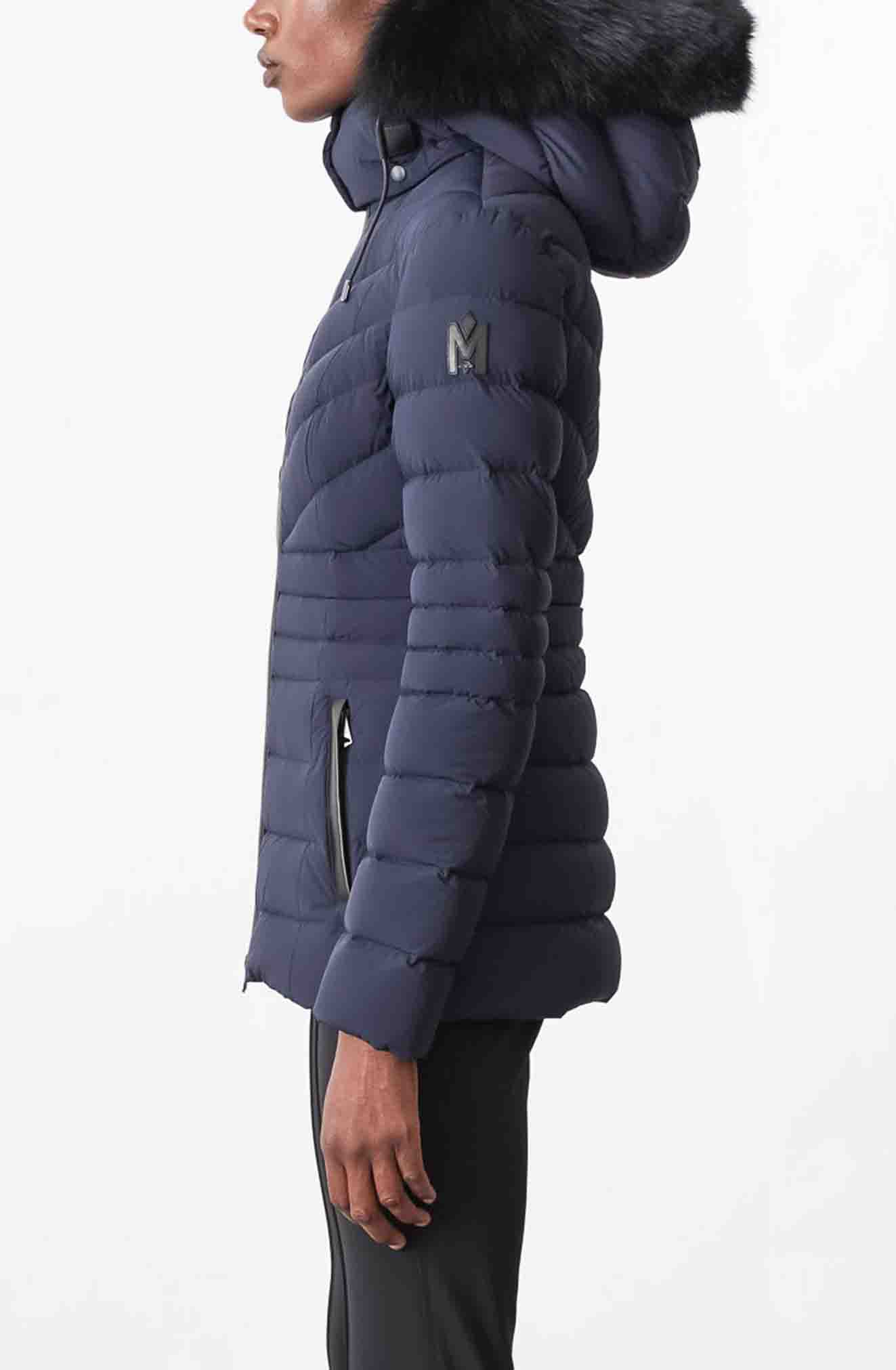 Patsy-BX, Agile 360 down jacket with blue fox fur for ladies