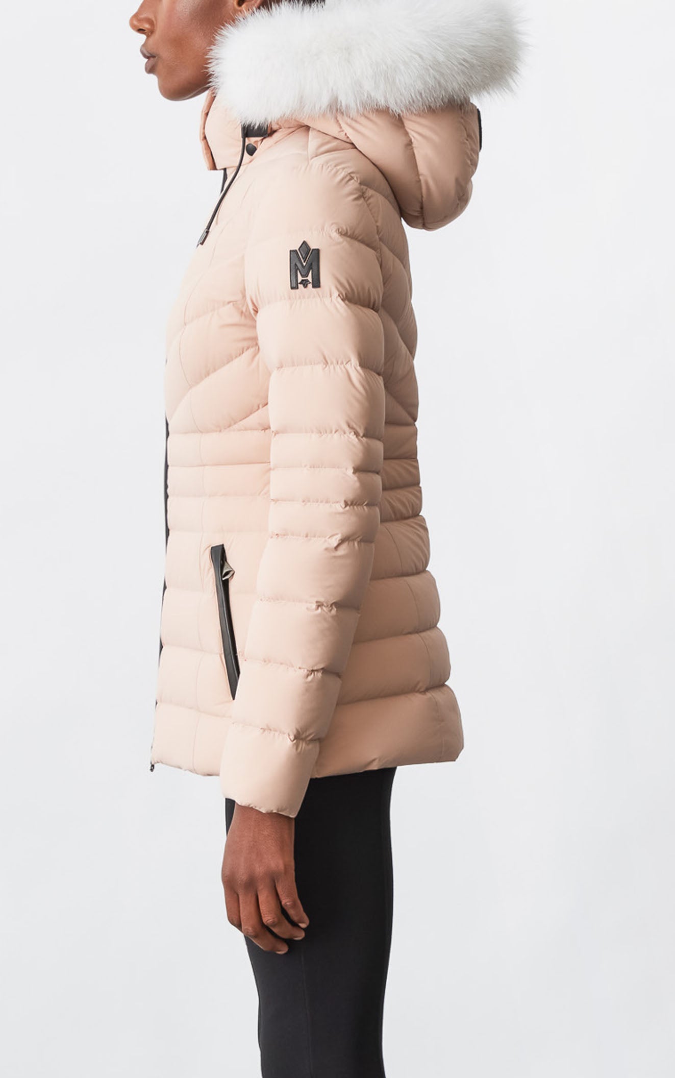 Patsy Agile 360 down jacket with blue fox fur for ladies Mackage US