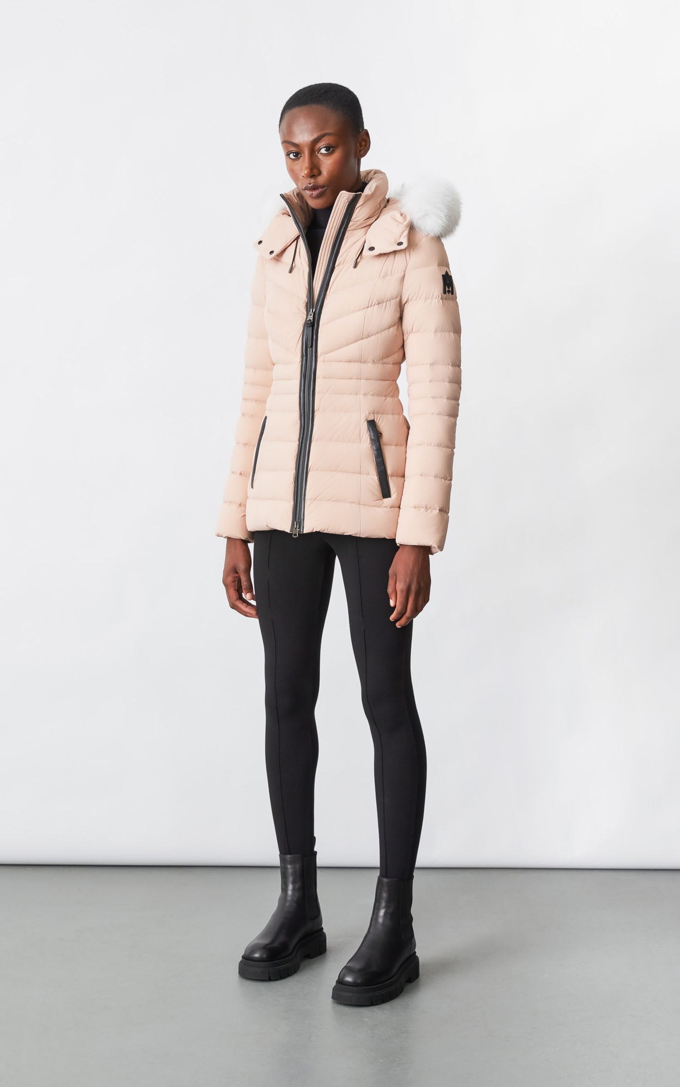PATSY-BX Down jacket with blue fur for Women | Mackage® US