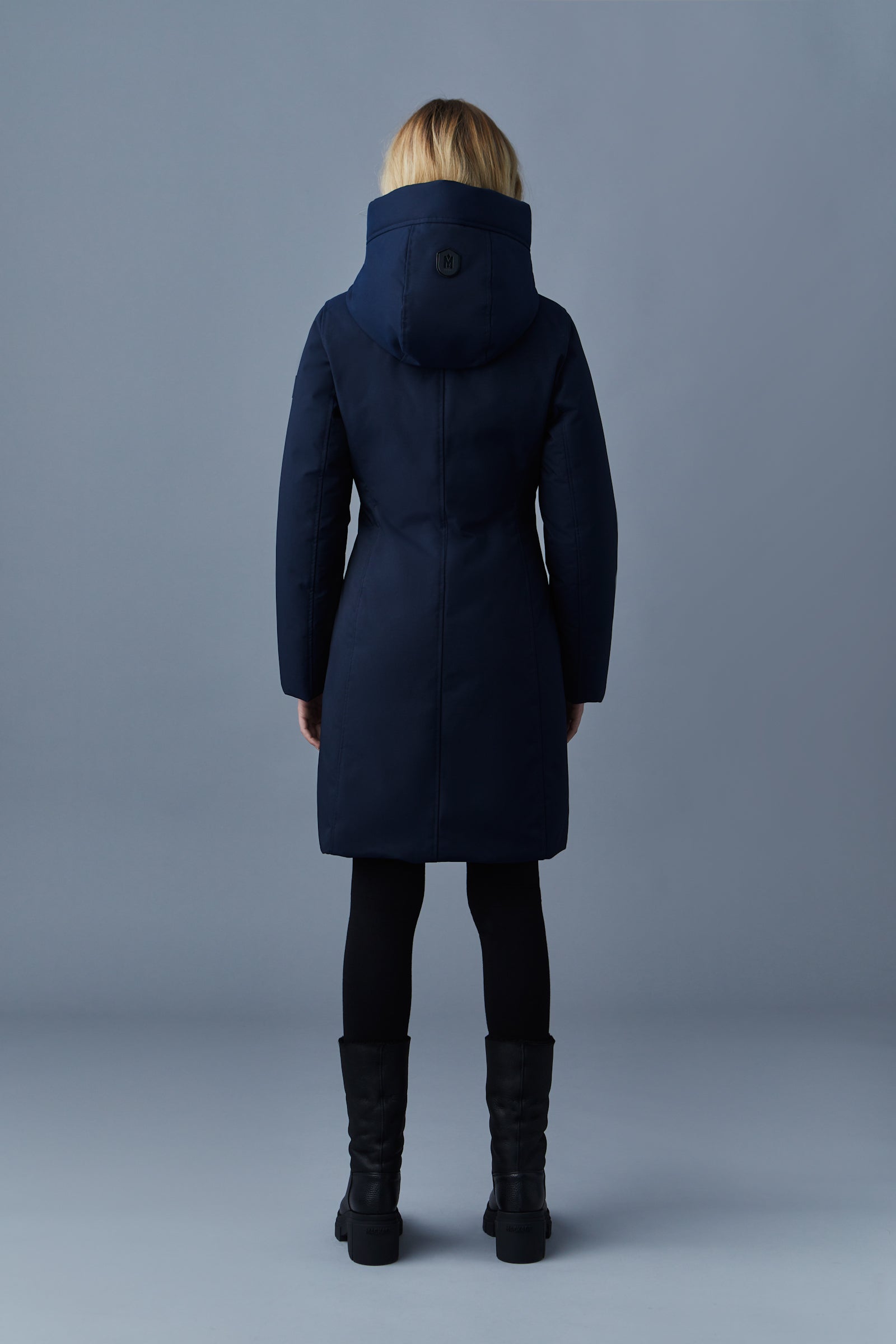 Shiloh-NF, 2-in-1 fitted down coat with removable bib for