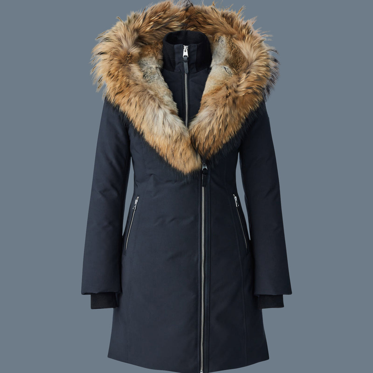 Trish Powder Touch down coat with natural fur Signature Mackage Collar for ladies Mackage US