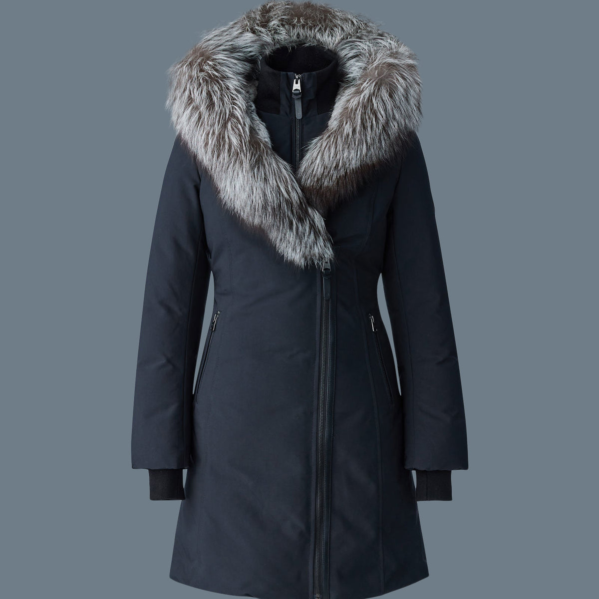 Genuine fox fur trim down parka 2025