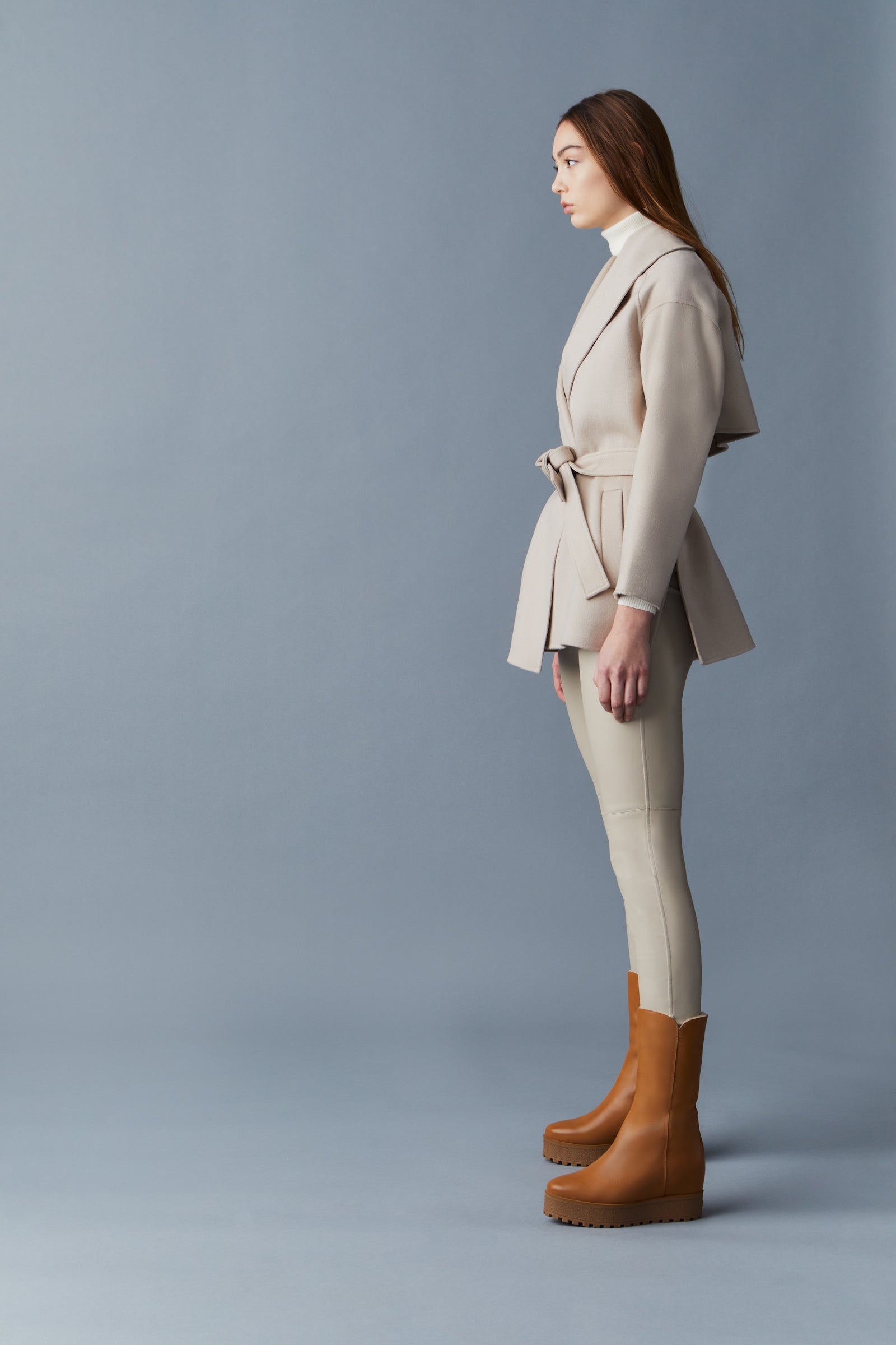 TYRA Double-Face wool robe jacket for Women | Mackage US